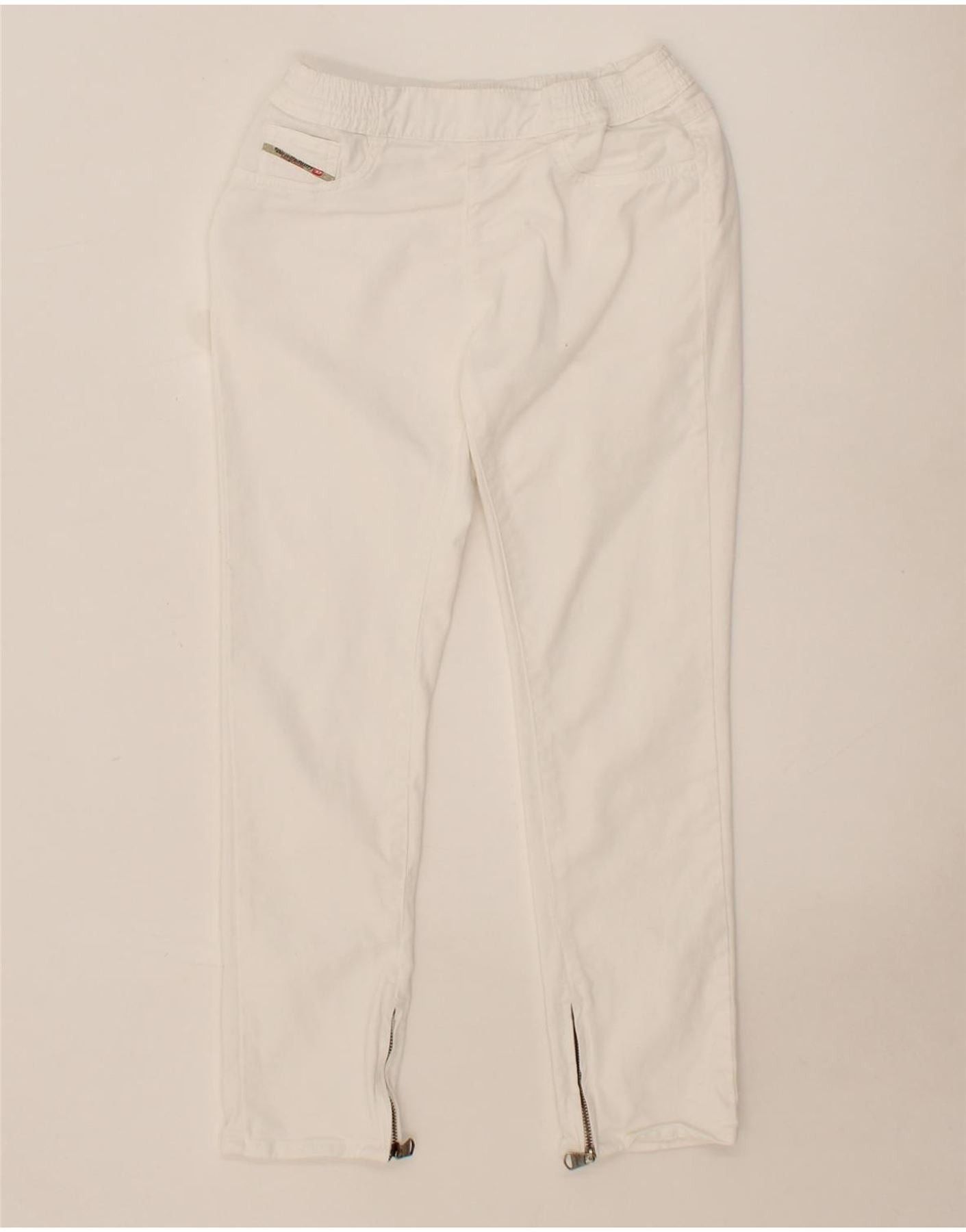 Diesel Girls Slim Casual Trousers 9-10 Years W26 L23 White Cotton Size 28" / US 6 / IT 42 - 1 Thumbnail