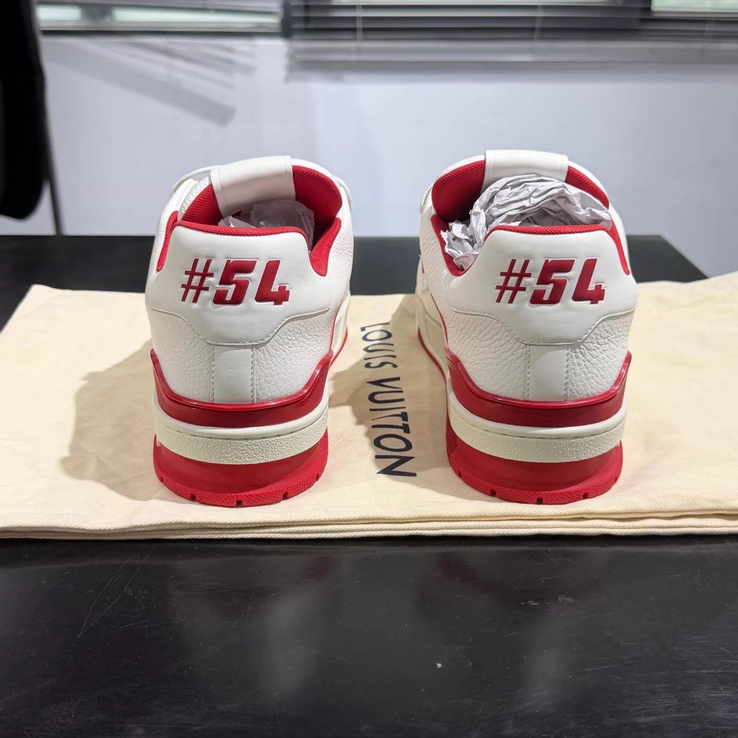 Louis Vuitton LV Trainer Signature White Red Color Blocked UK10 Size US 11 / EU 44 - 3 Thumbnail