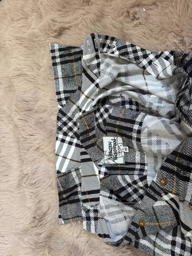 Vivienne Westwood Vivienne Westwood Wild Plaid Shirt with Asymmetric Collar Size L / US 10 / IT 46 - 6 Thumbnail