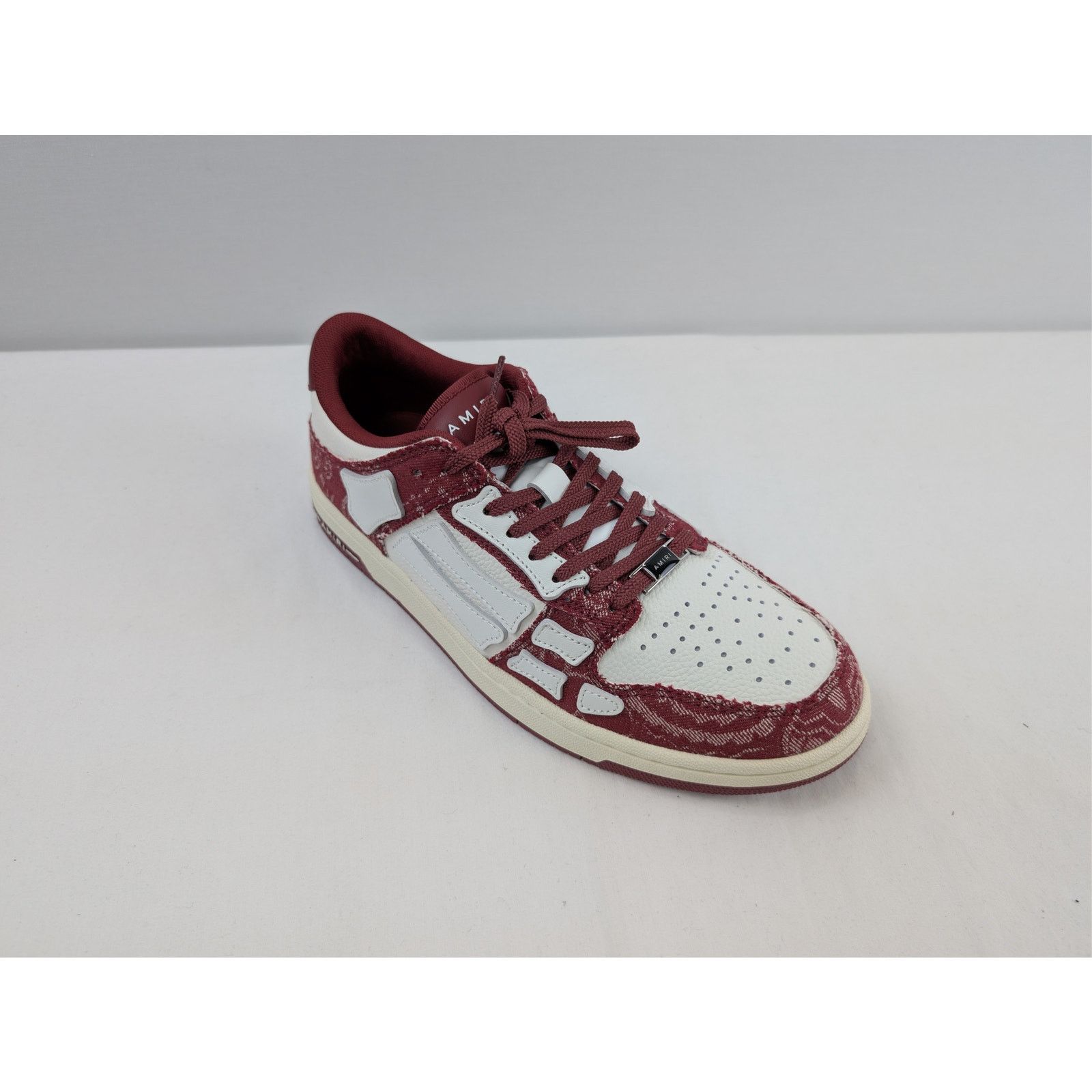 Amiri o1rshd1 Q:2/Bandana Denim Skeleton Top Low Sneakers Burgundy Size US 9 / EU 42 - 3 Thumbnail