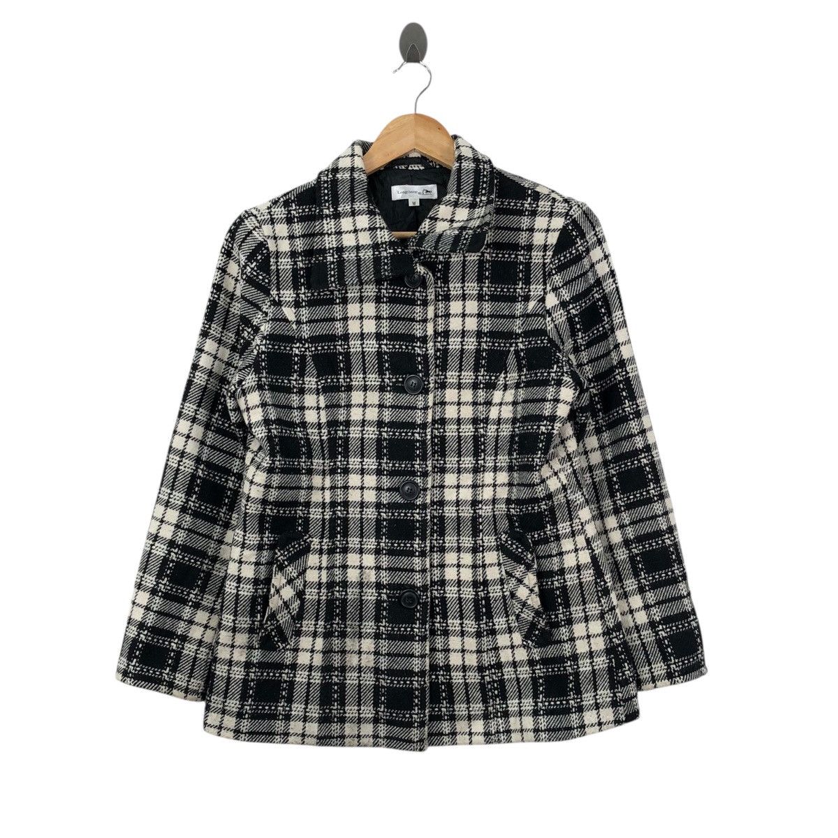 Longchamp × Vintage Vintage French Luxury LONGCHAMP PARIS Checkered Jacket Size M / US 6-8 / IT 42-44 - 1 Thumbnail