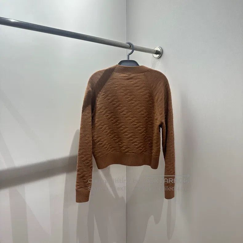 Hermes Hermes Brown V-Neck Knit Sweater Size XS / US 0-2 / IT 36-38 - 2 Thumbnail