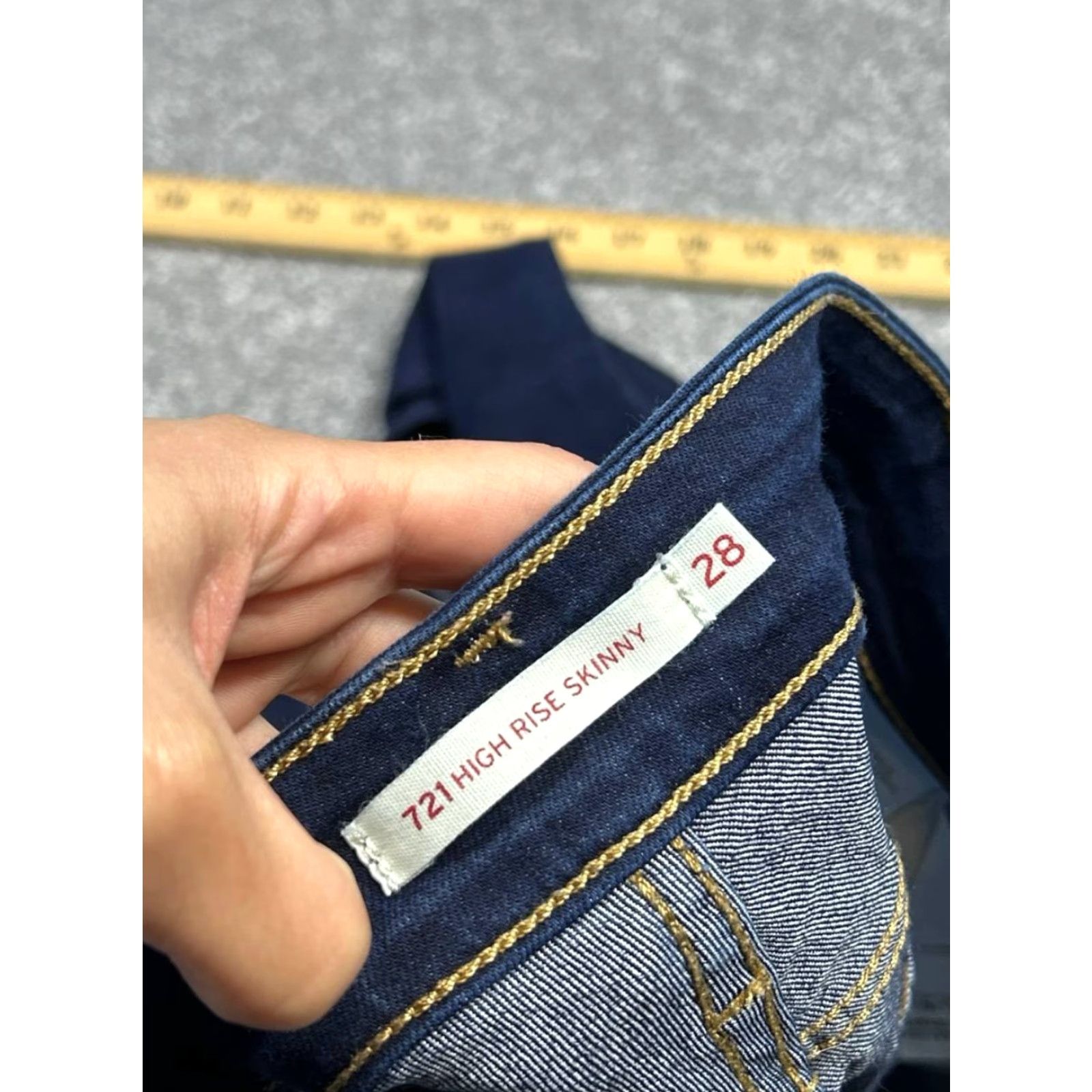 Levi's Levi's 721 Jeans Womens 28 Blue Denim Cotton Stretch High Rise Skinny Leg 28x29 Size 28" / US 6 / IT 42 - 7 Thumbnail