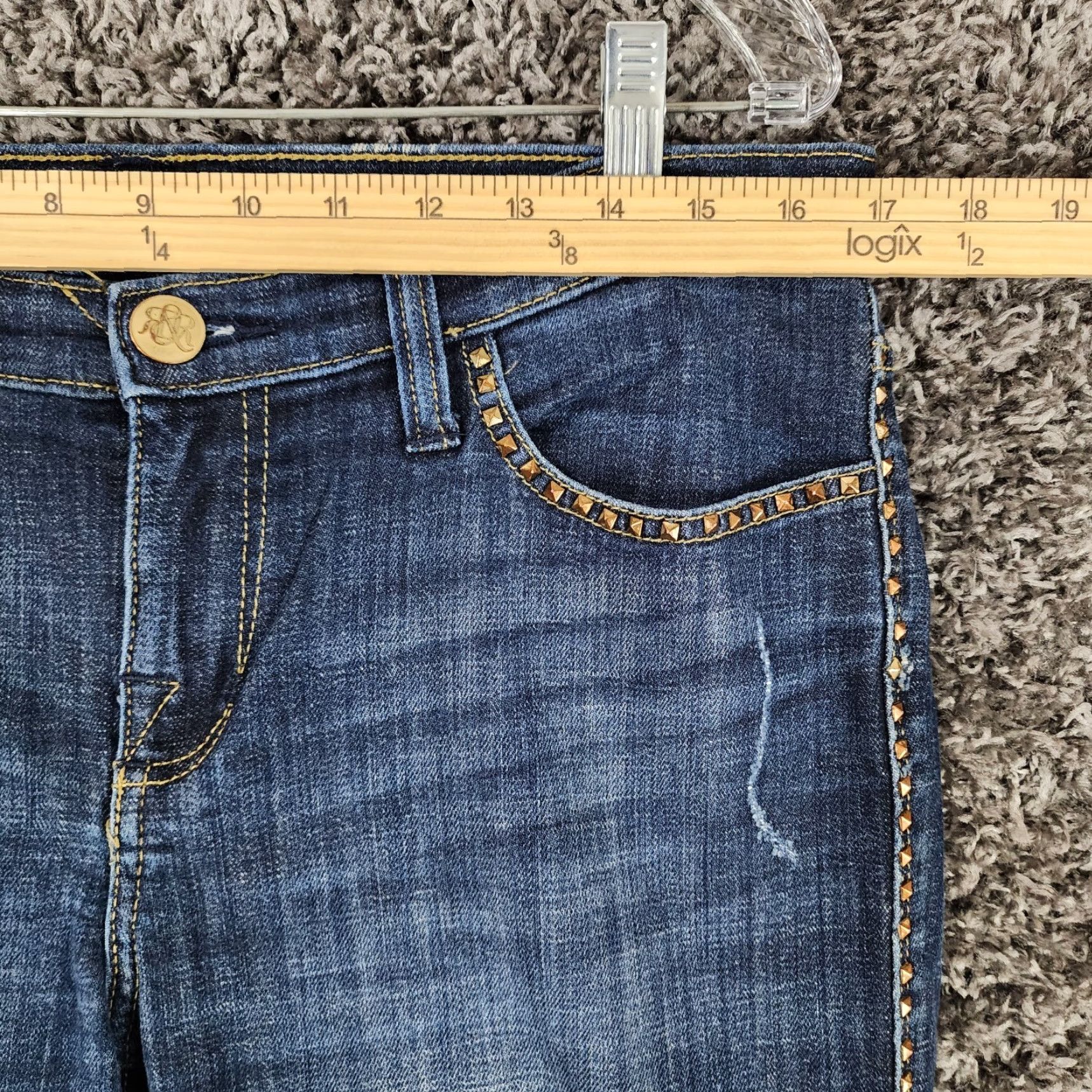 Vintage ROCK & REPUBLIC Womens Distressed Bootcut Jeans Size 12 Blue Size 34" / US 12 / IT 48 - 4 Thumbnail