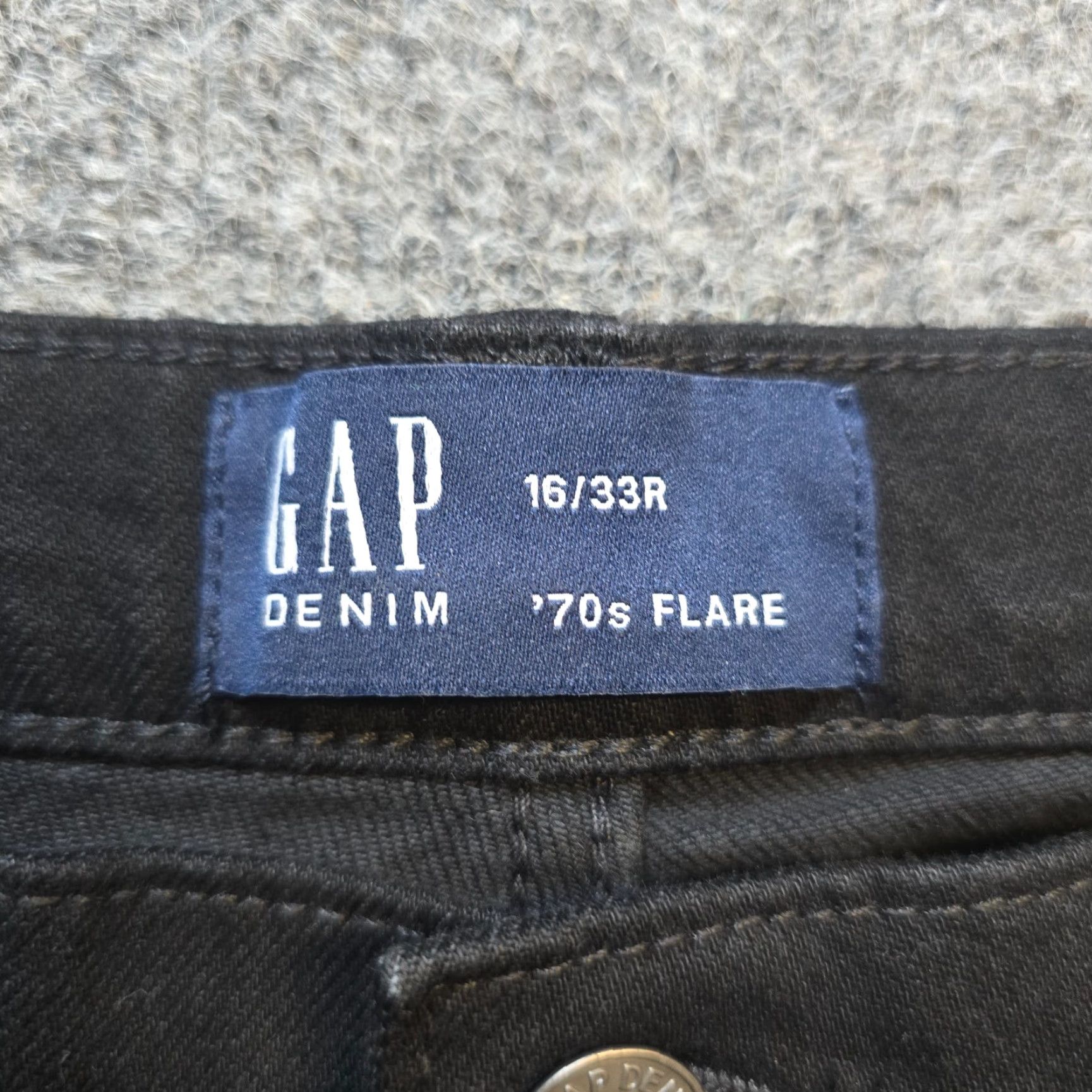 Gap GAP Jeans Womens 16 Black 70s Flare Bell Bottom High Rise Denim Capsule Casual Size 38" / US 16 / IT 52 - 4 Thumbnail