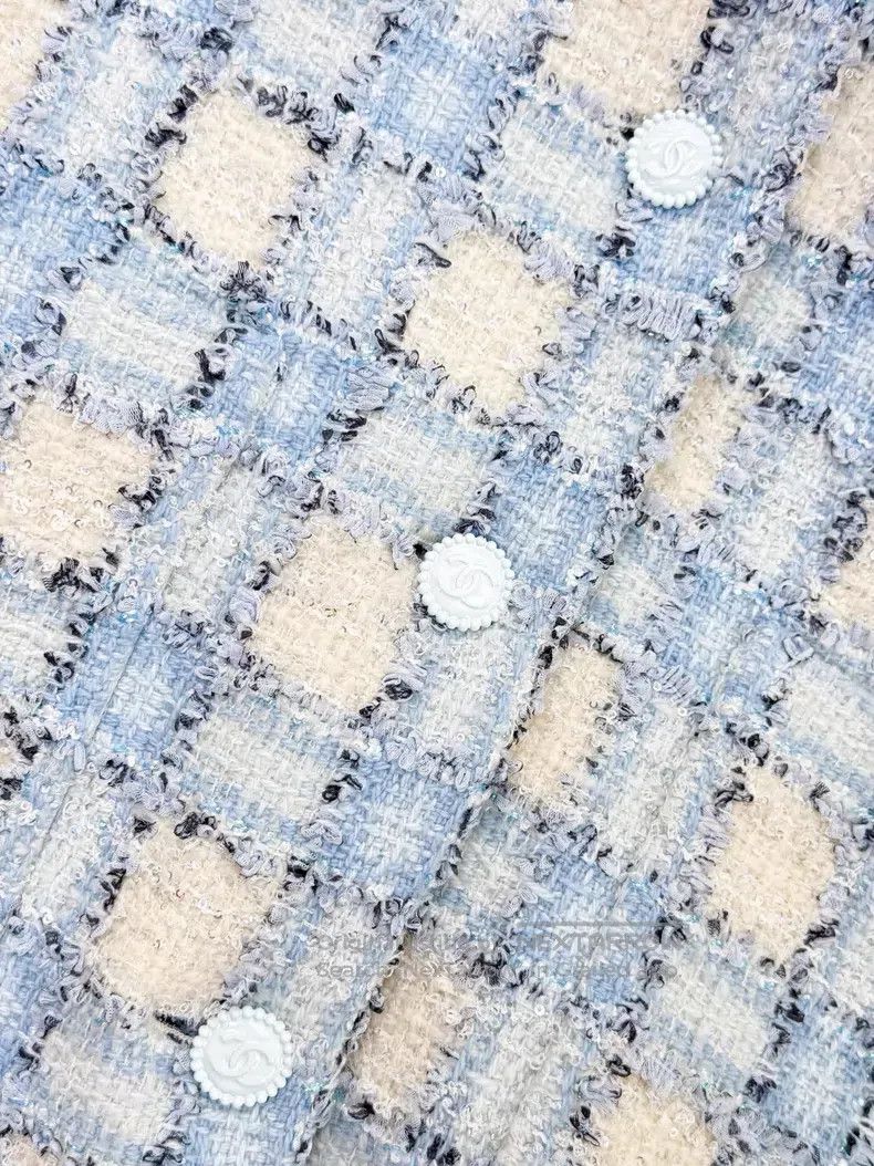 Chanel Chanel Sequin beaded plaid long-sleeved woven tweed long-s Size XS / US 0-2 / IT 36-38 - 5 Thumbnail