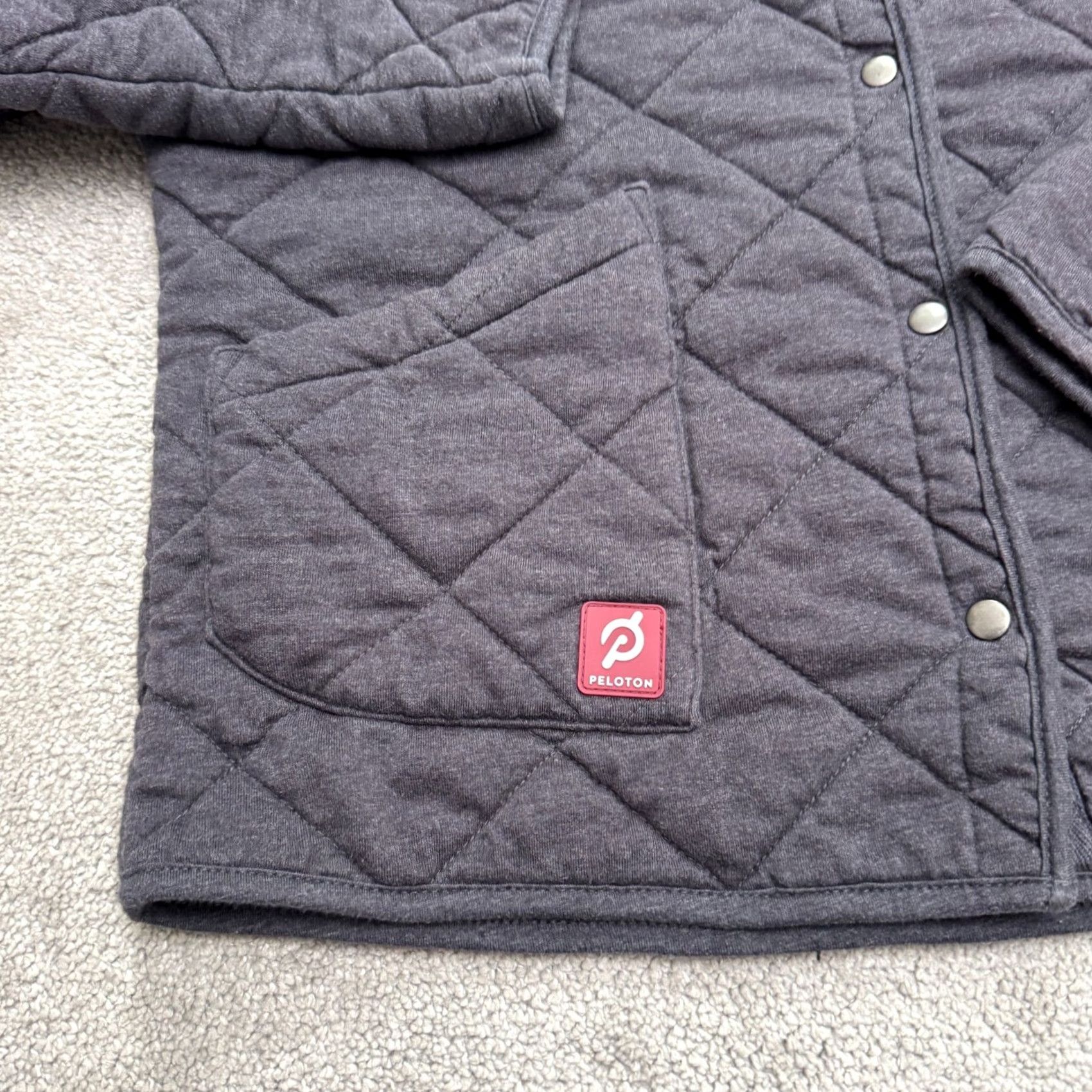 Vintage Peloton Quilted Jacket Womens Medium Gray Button Down Snap Full Zip Pockets Outdoor Regular Fit Classic Casual Size M / US 6-8 / IT 42-44 - 4 Thumbnail