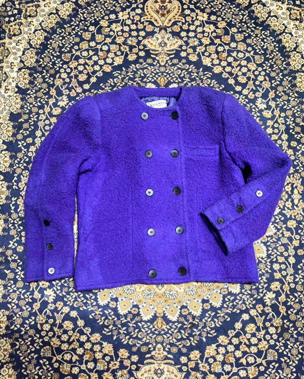 Lanvin Lanvin Paris Wool Coat Purple Size S / US 4 / IT 40 - 2 Thumbnail