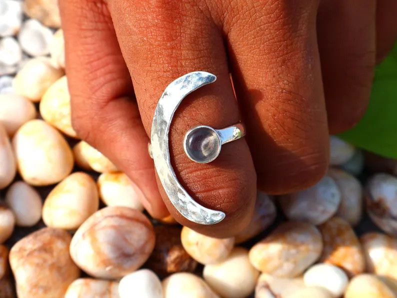 Handmade Crystal Quartz Ring, 925 Silver Ring, Handmade Open Jewelry, Size ONE SIZE - 8 Thumbnail