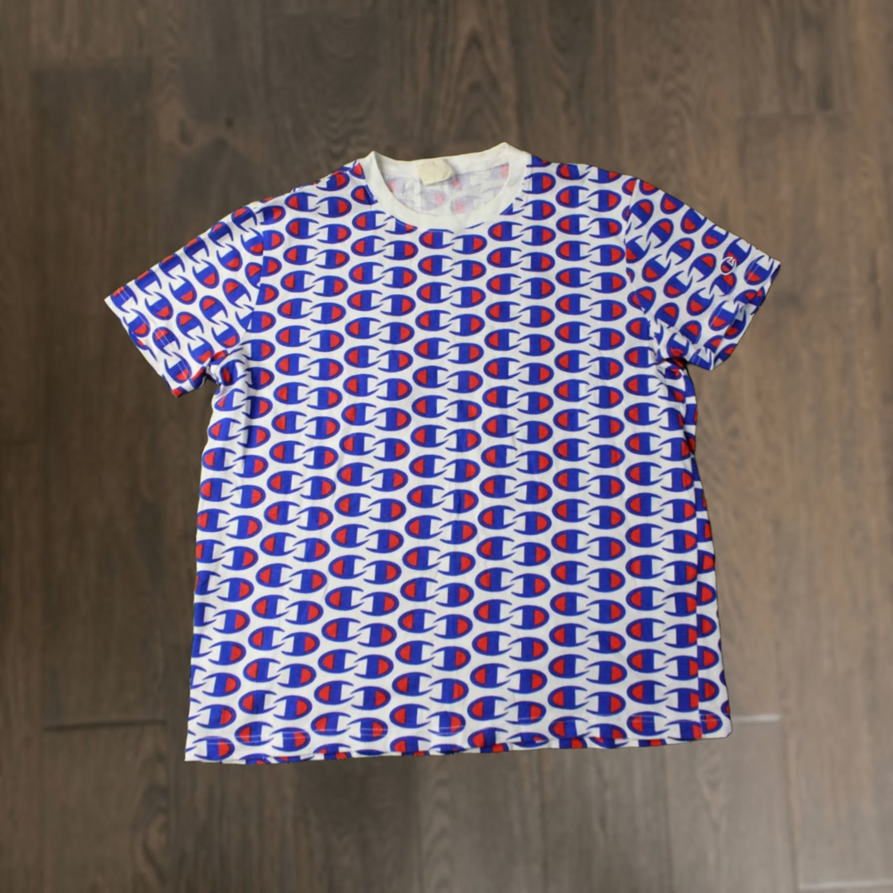 Champion Champion Monogram Original Men Short Sleeve Shirt T-Shirt Jersey Size S White Blue Red Jersey Cotton Men Shirts Size US S / EU 44-46 / 1 - 1 Thumbnail