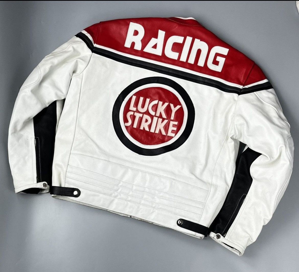 Vintage Vintage Lucky strike 90s Leather Jacket size xl Size US XL / EU 56 / 4 - 2 Thumbnail
