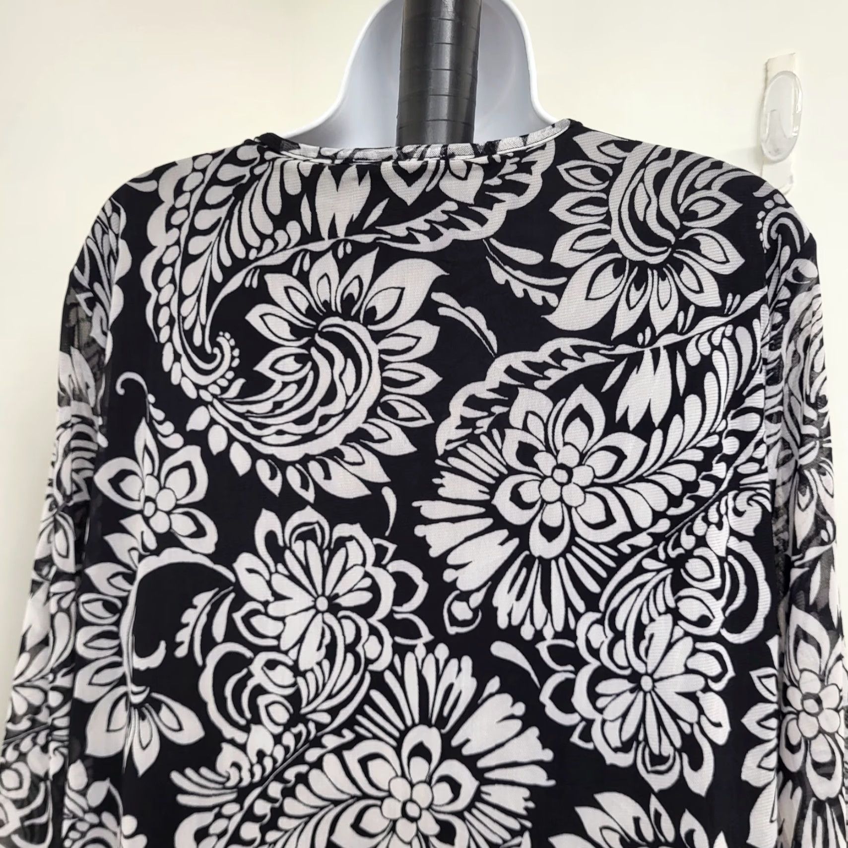 Vintage Luxology Dress Womens XL Black & White Sheath Evening w/Detachable Necklace Size XL / US 12-14 / IT 48-50 - 6 Thumbnail