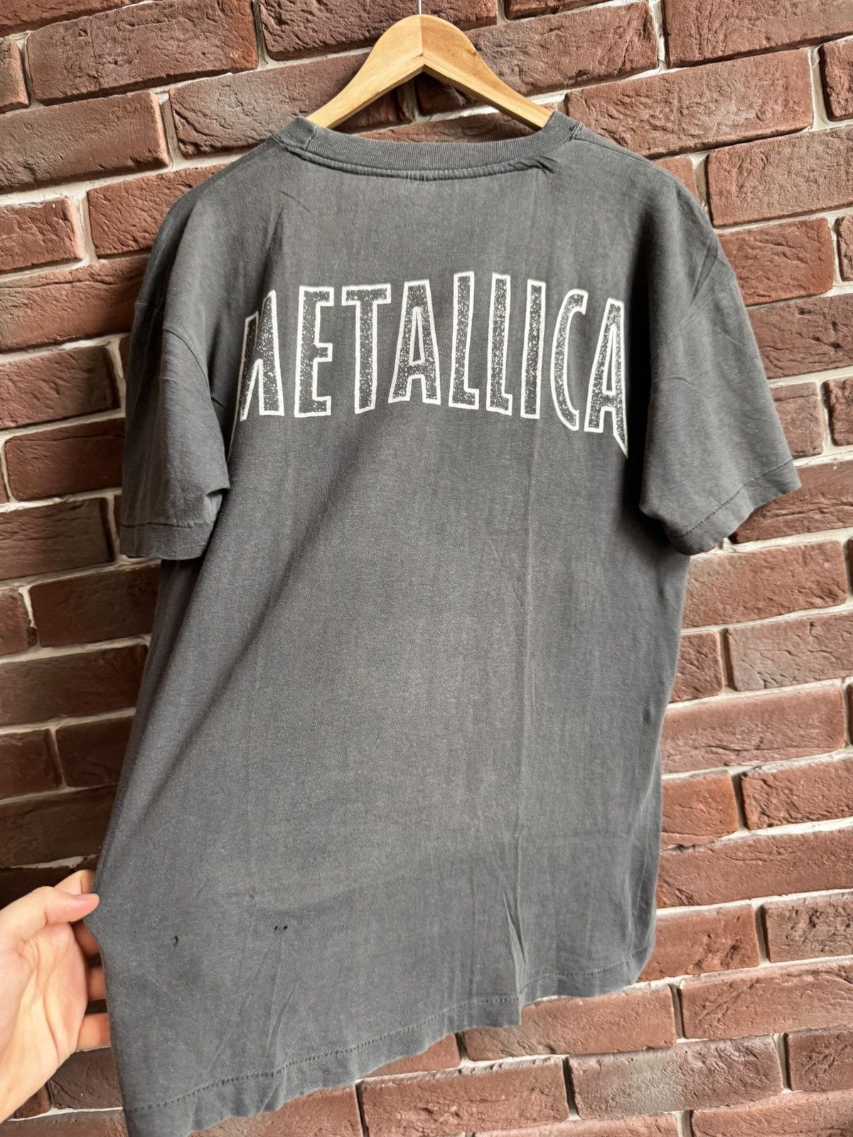 Band Tees Metallica Heavy Metal Band 90s Vintage T-Shirt Faded L Black Size US L / EU 52-54 / 3 - 11 Thumbnail
