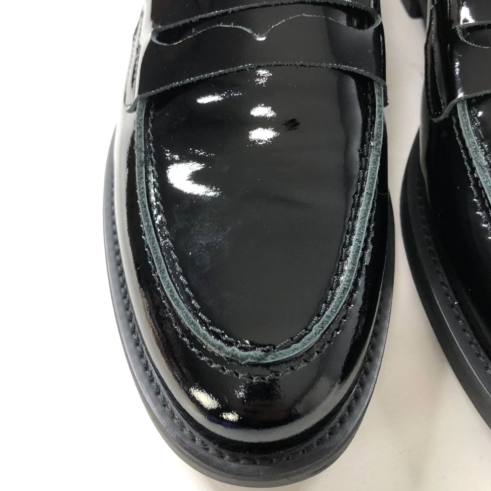 Vintage Duke + Dexter Penny Loafer US 7 EUR 38 Patent Leather Black Box MINT HRJ Size US 7 / IT 37 - 4 Thumbnail