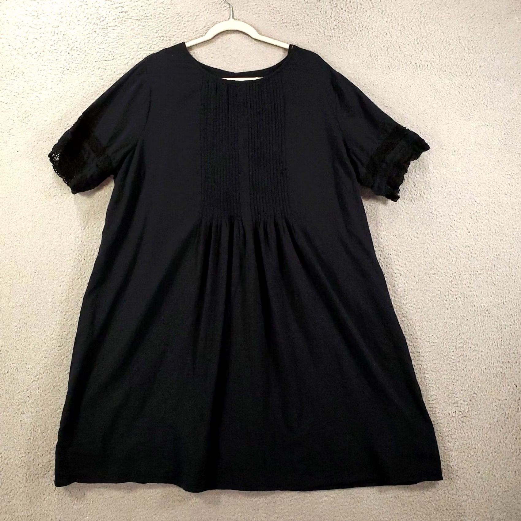Old Navy Old Navy Dress Womens XXL Black Pleated Short Sleeve 2XL Knee Length Back Size 40" / US 18 - 3 Thumbnail