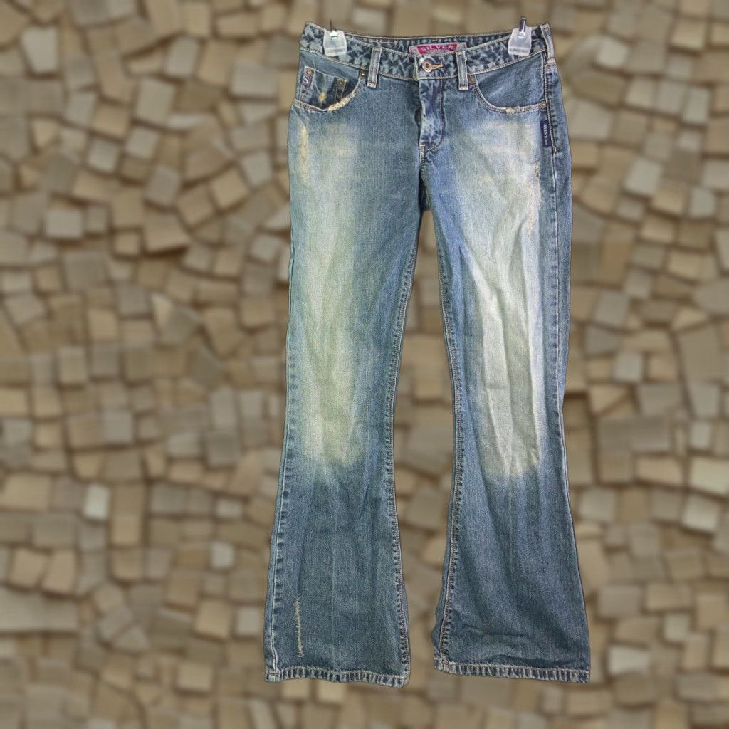 Silver Jeans Co. Silver Jeans Jeans Women 26x31 Low Rise Flare Medium Wash Blue Stitch Accent Size 26" / US 2 / IT 38 - 1 Thumbnail