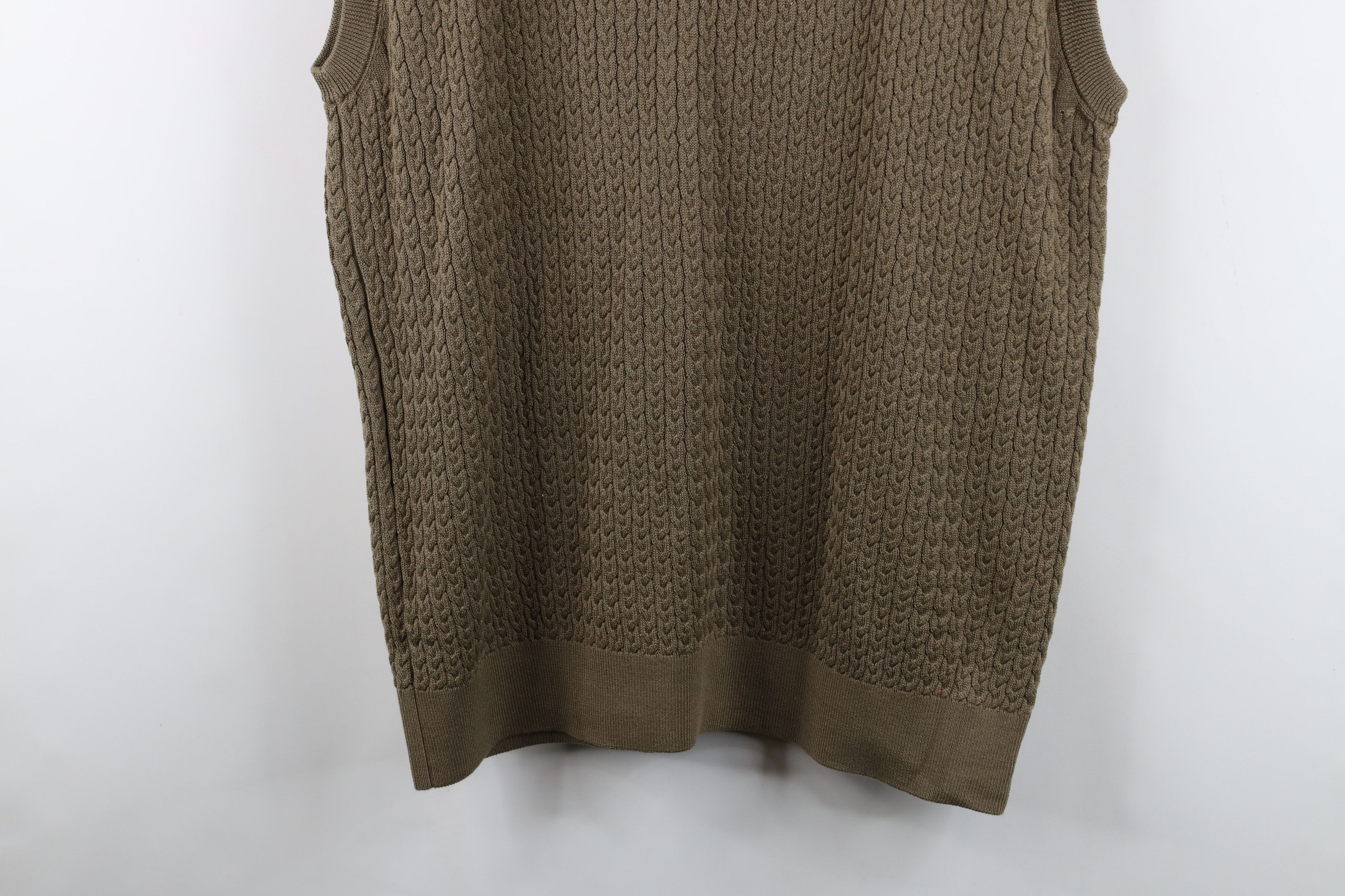 Vintage Vintage 90s Streetwear Cable Knit Sweater Vest Brown USA Size US XXL / EU 58 / 5 - 10 Thumbnail
