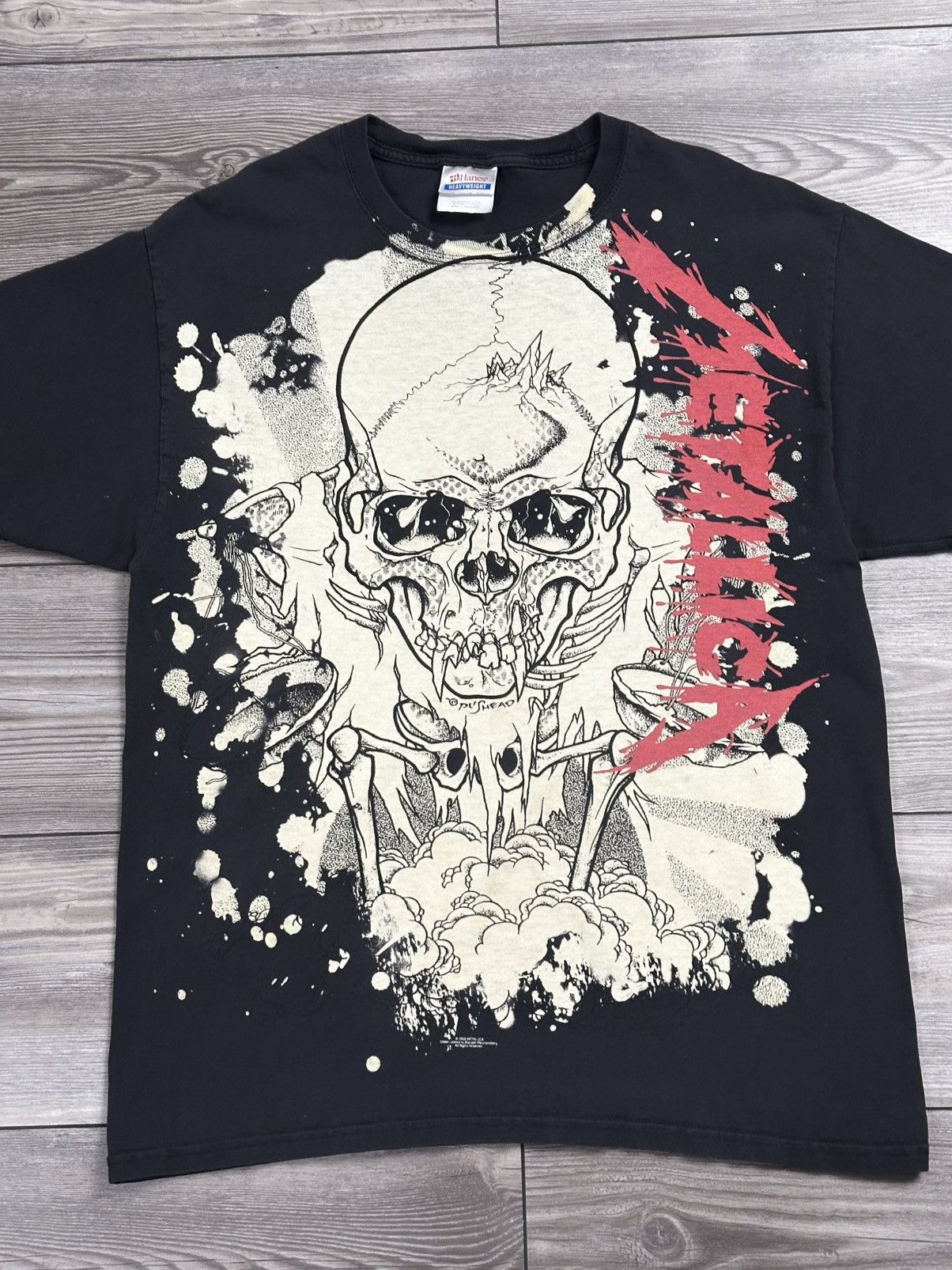 Band Tees × Hanes × Metallica Crazy Vintage Y2K Metallica Pushead T Shirt Size US L / EU 52-54 / 3 - 3 Thumbnail