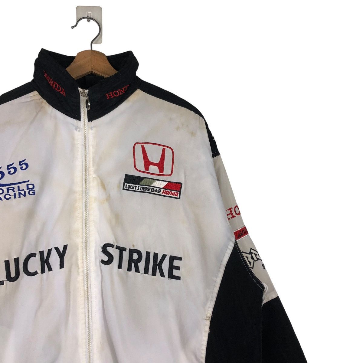 Hein Gericke 🔥VINTAGE BIKER JACKET RACING LUCKY STRIKE BIG LOGO Size US XXL / EU 58 / 5 - 8 Thumbnail