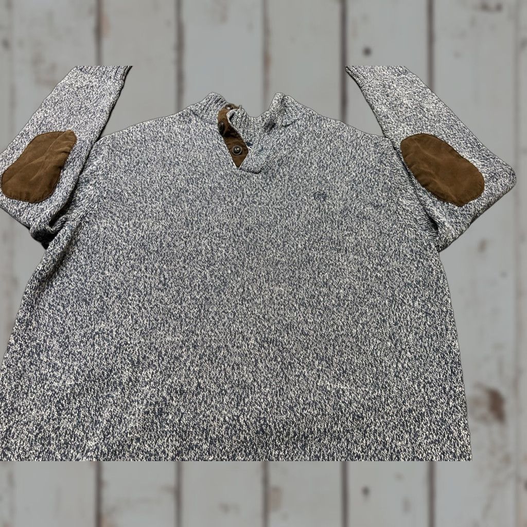 Chaps VINTAGE Chaps Men’s Sweater Pullover Cotton Long Sleeve XLT Gray Blue Casual Formal Winter Size US XL / EU 56 / 4 - 1 Thumbnail