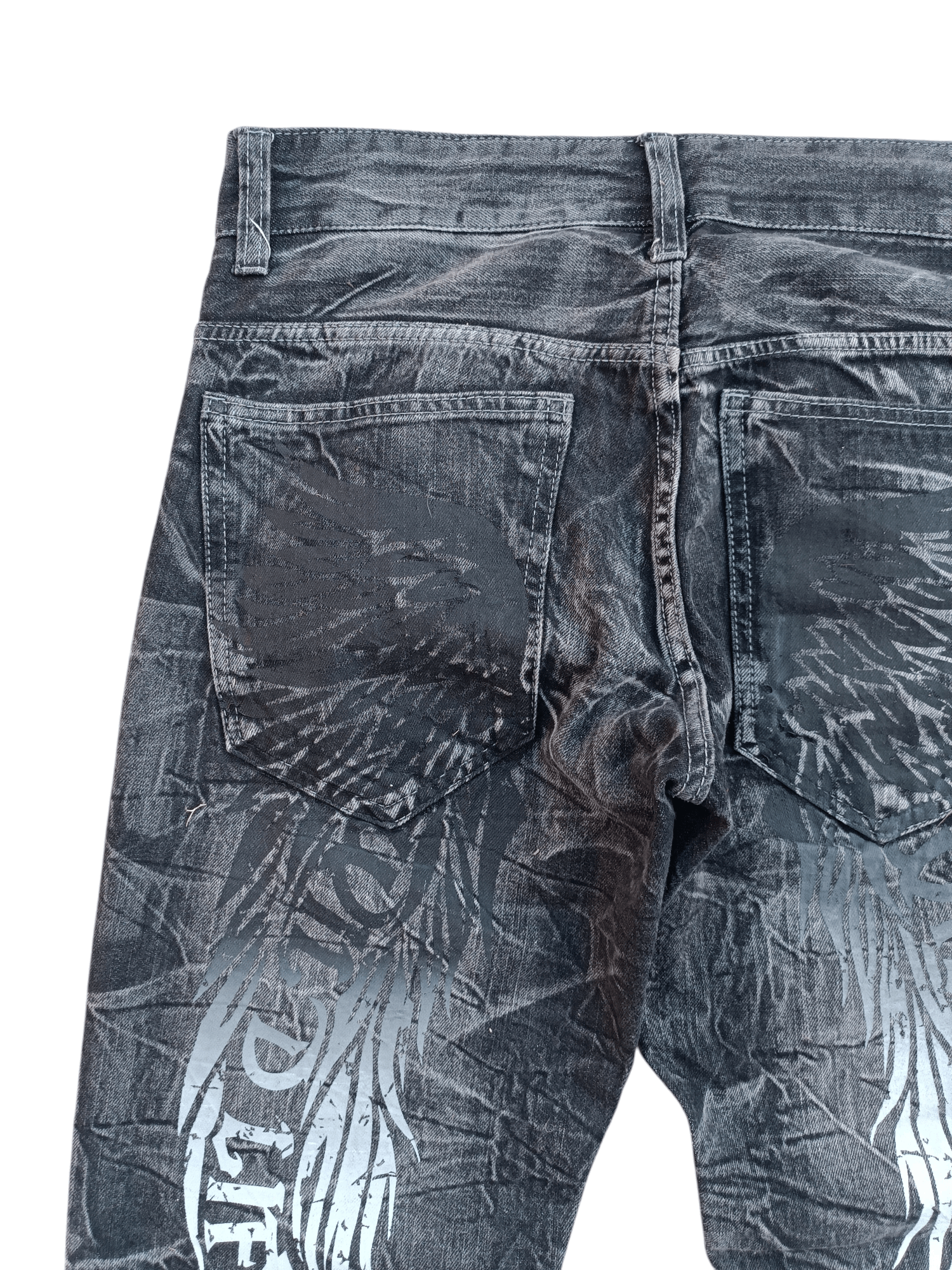 Japanese Brand Vintage Wild Life LGB Style Whiskers Skulls Denim Pants Size US 32 / EU 48 - 3 Thumbnail