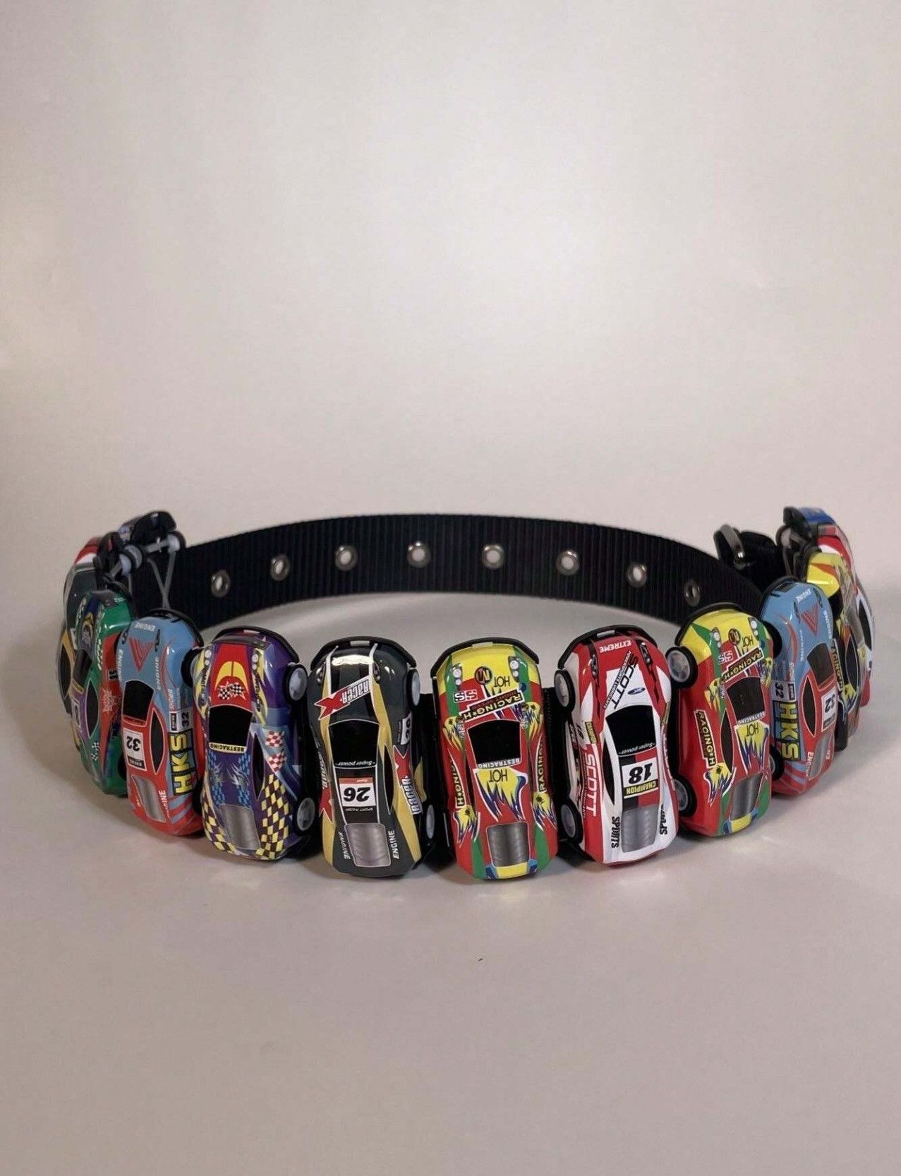 Vintage HANDMADE MINI RACE CAR SHAPED BELT Size ONE SIZE - 11 Thumbnail