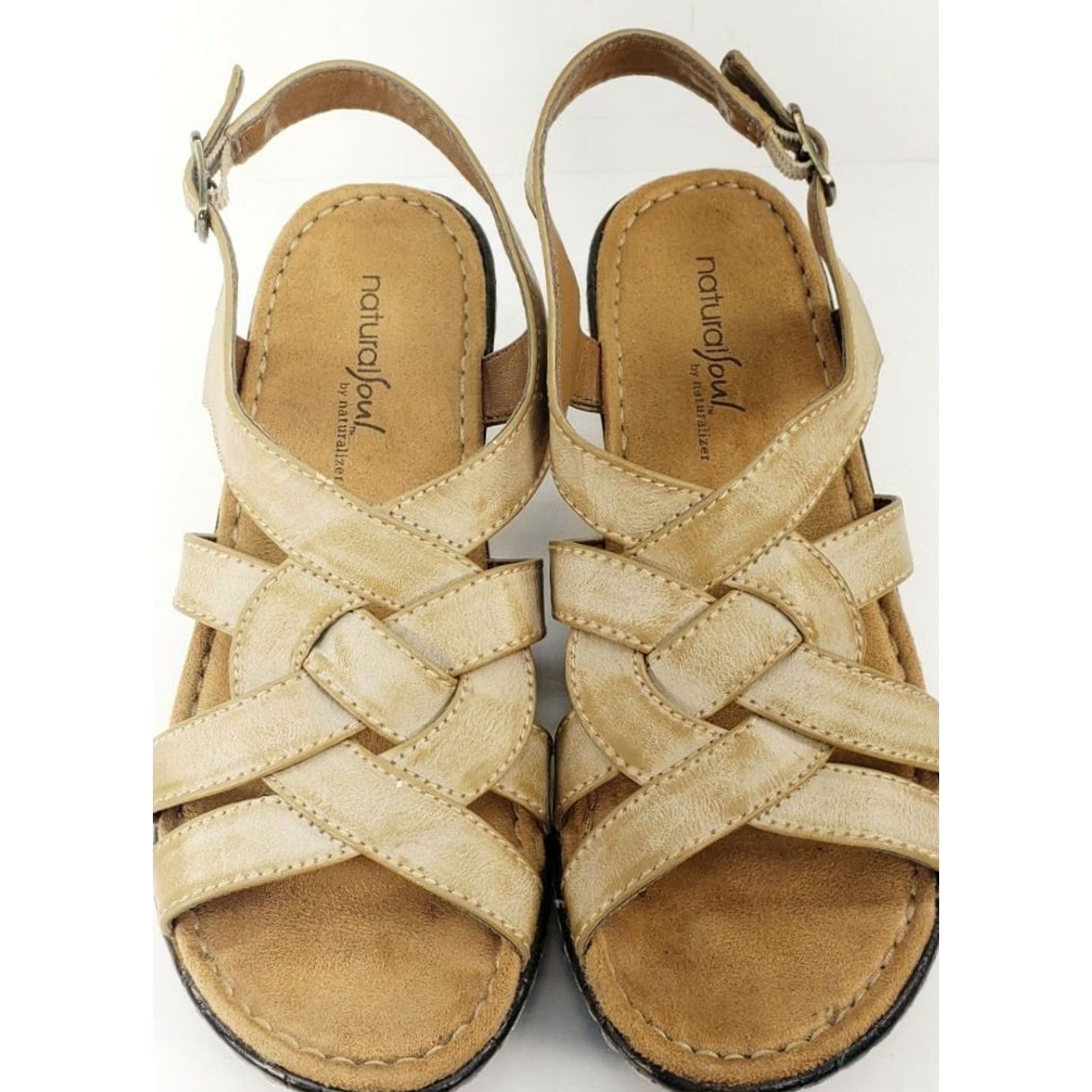 Naturalizer Natural Soul Naturalizer Haddix Women's Brown Wedge Sandal Adjustable Buckle Size 6.5M Size US 7 / IT 37 - 3 Thumbnail