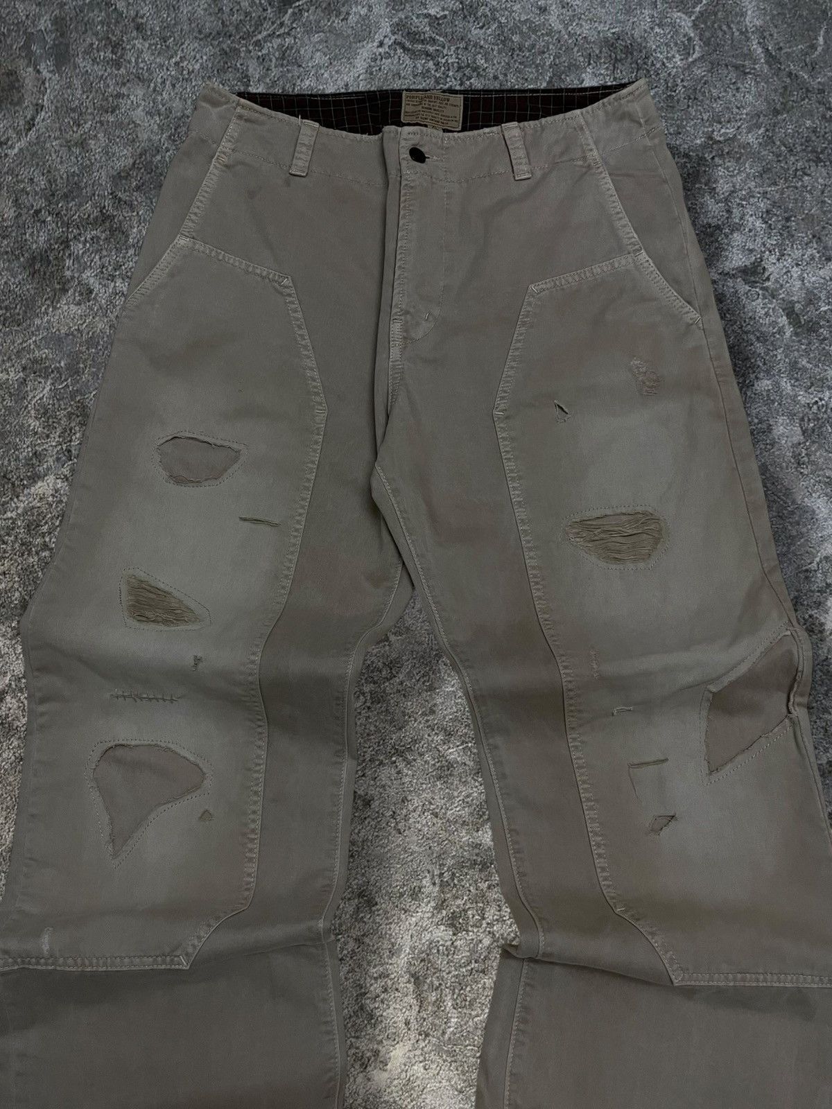Japanese Brand Vintage Japan 90’s Purple & Yellow Distressed Carpenter Pant Size US 32 / EU 48 - 7 Thumbnail