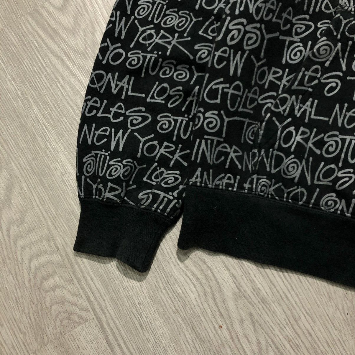 Stussy 2000s Stussy World Tour Monogram Logo Pull Over Hoodie Black Size US L / EU 52-54 / 3 - 6 Thumbnail