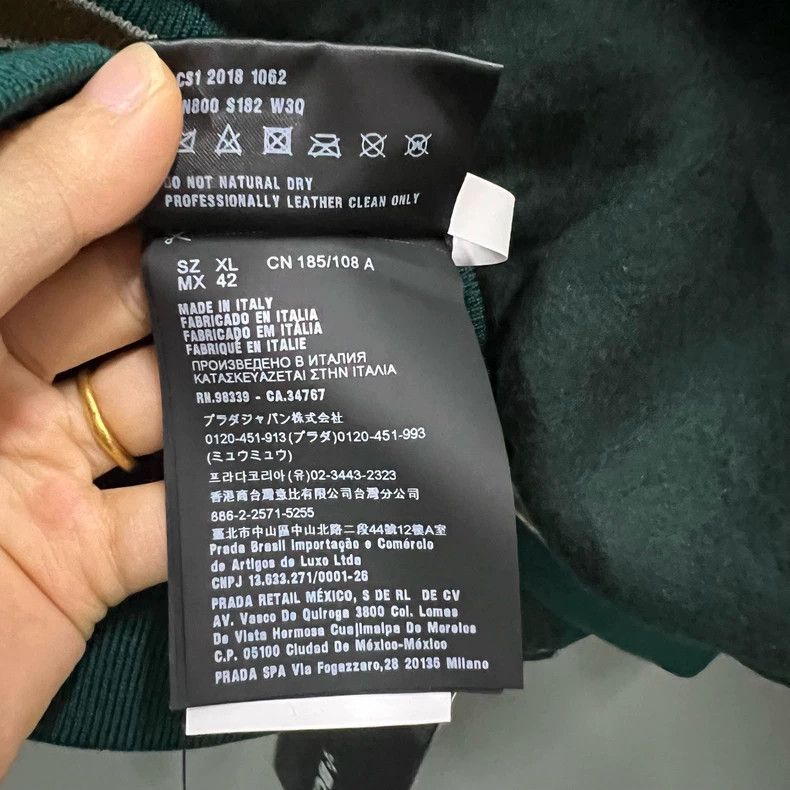 Prada Prada Leather-blocking and color-blocking baseball jacket 2 Size US XL / EU 56 / 4 - 4 Thumbnail