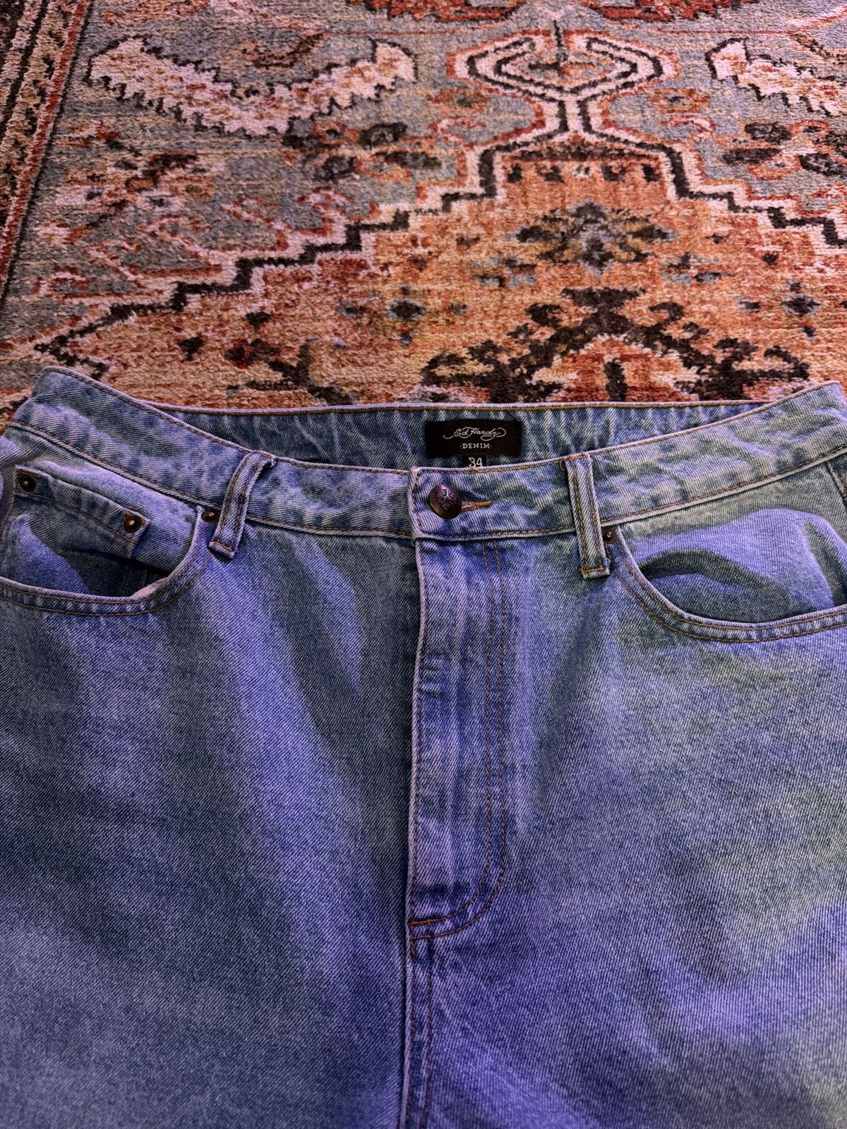 Ed Hardy Ed Hardy Wide Leg Washed Dagger Heart Jeans Size US 36 / EU 52 - 3 Thumbnail