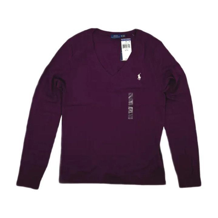 Polo Ralph Lauren Polo Ralph Lauren Solid Pony Embroidered V-Neck Long-Sleeve T-Shirt Size US M / EU 48-50 / 2 - 1 Thumbnail