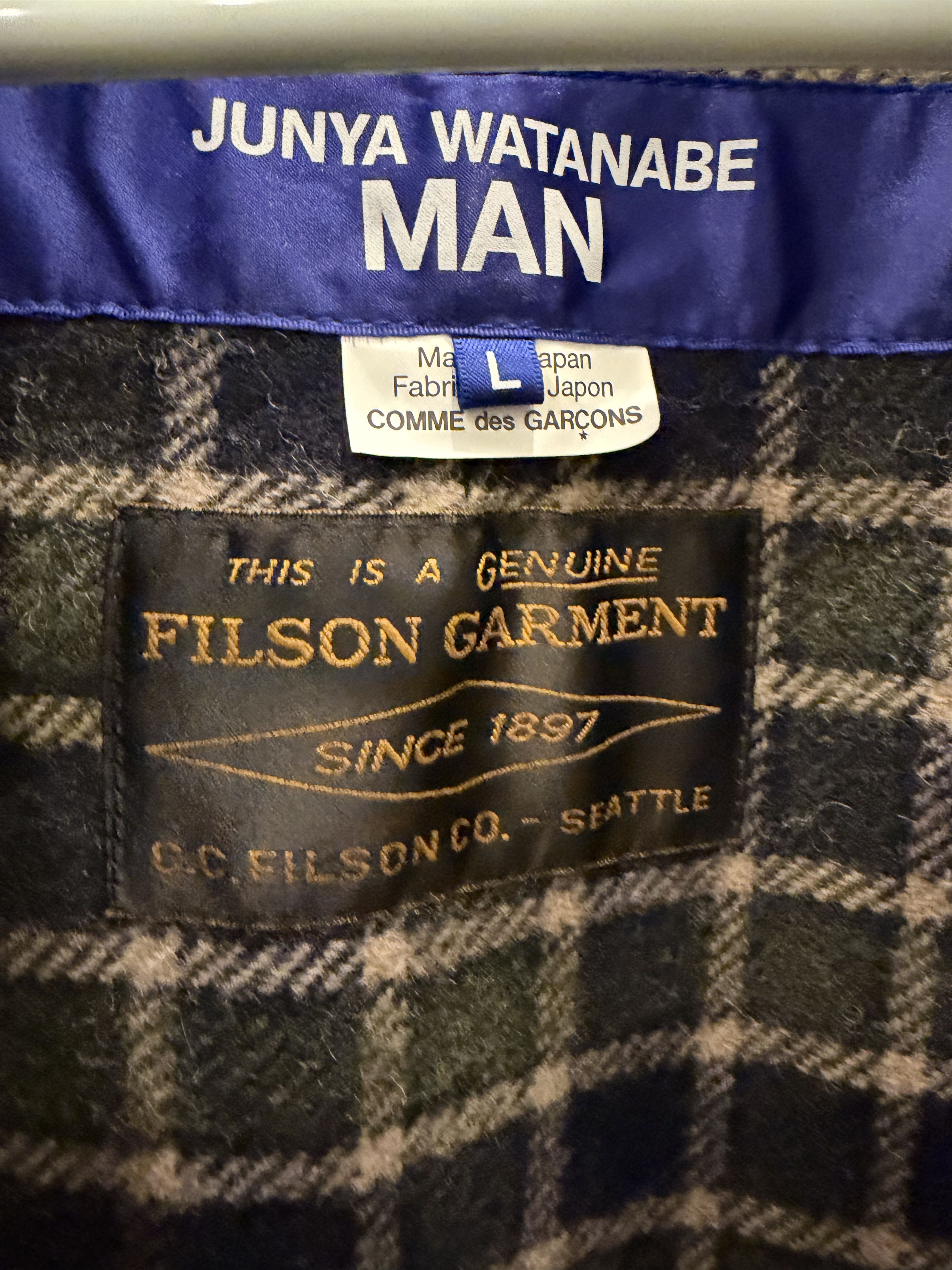 Junya Watanabe Junya Watanabe Filson Men's Flannel Check x Leather Jacket Size US L / EU 52-54 / 3 - 4 Thumbnail