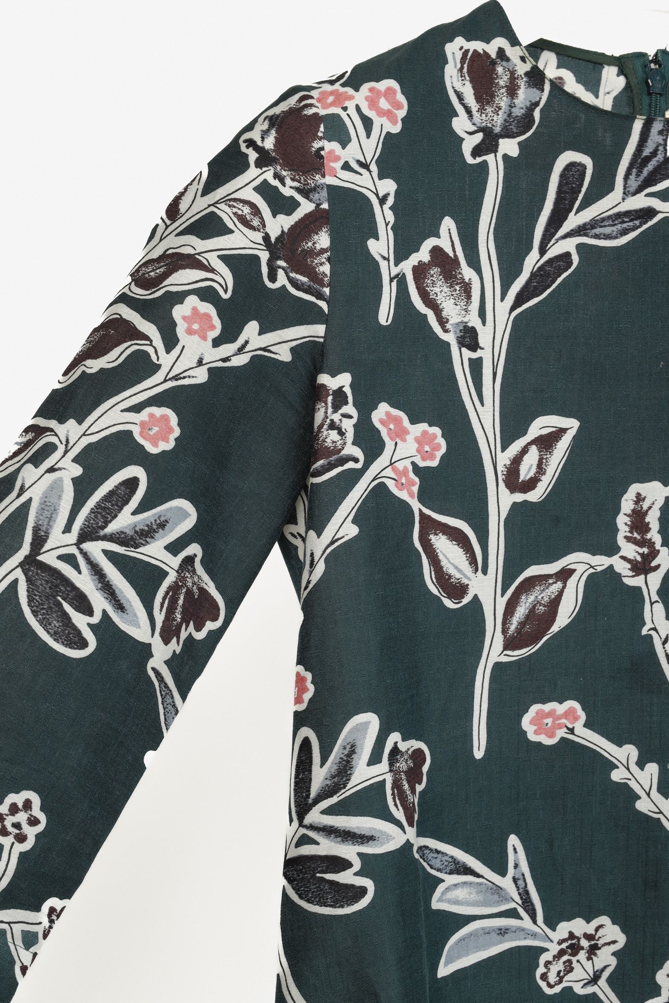 Marni Marni 2015 Green Cotton Silk Floral Print Blouse Size S / US 4 / IT 40 - 4 Thumbnail