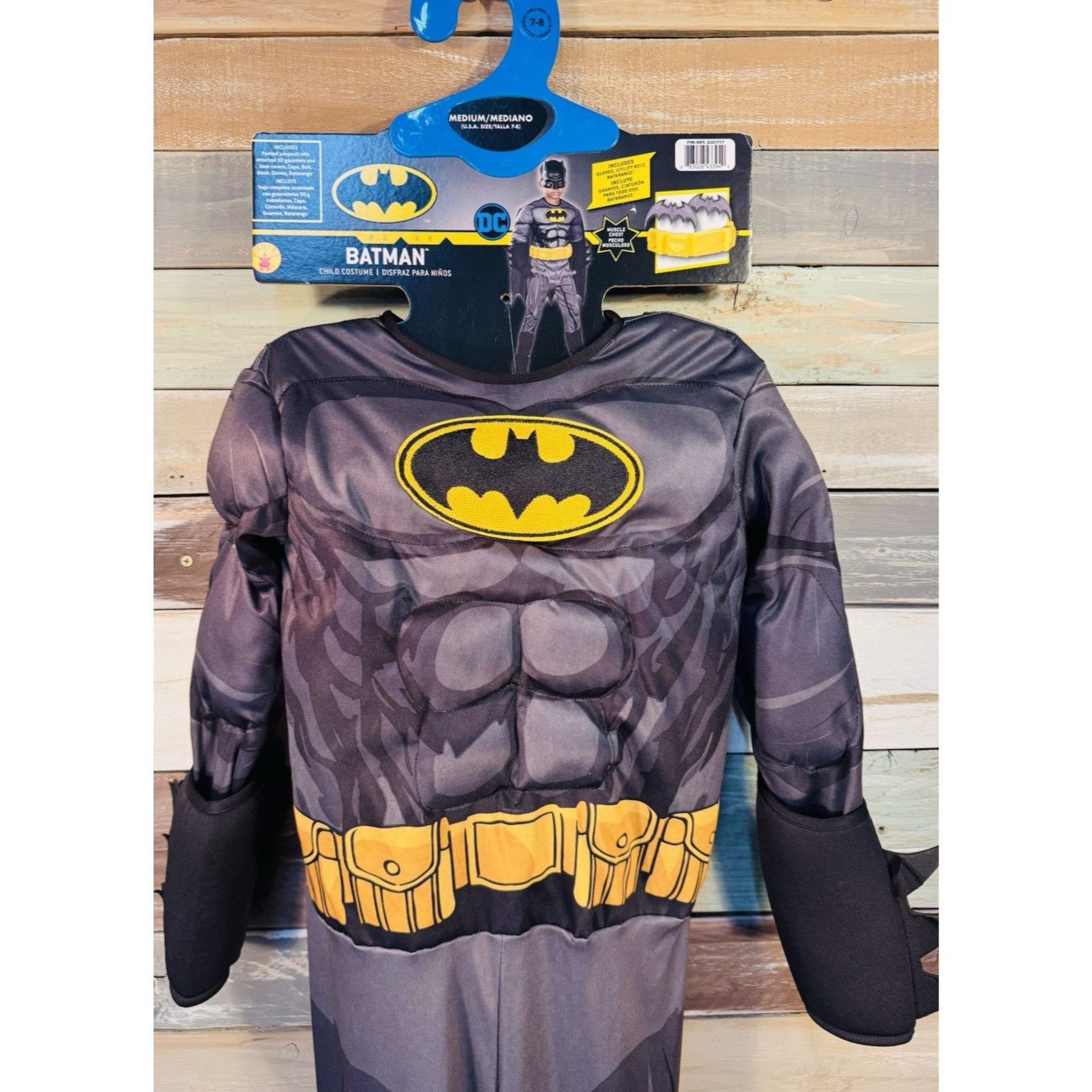 DC DC BATMAN Boys Jumpsuit, Cape, Mask, Boot Tops & Gloves Hall Size ONE SIZE - 2 Thumbnail