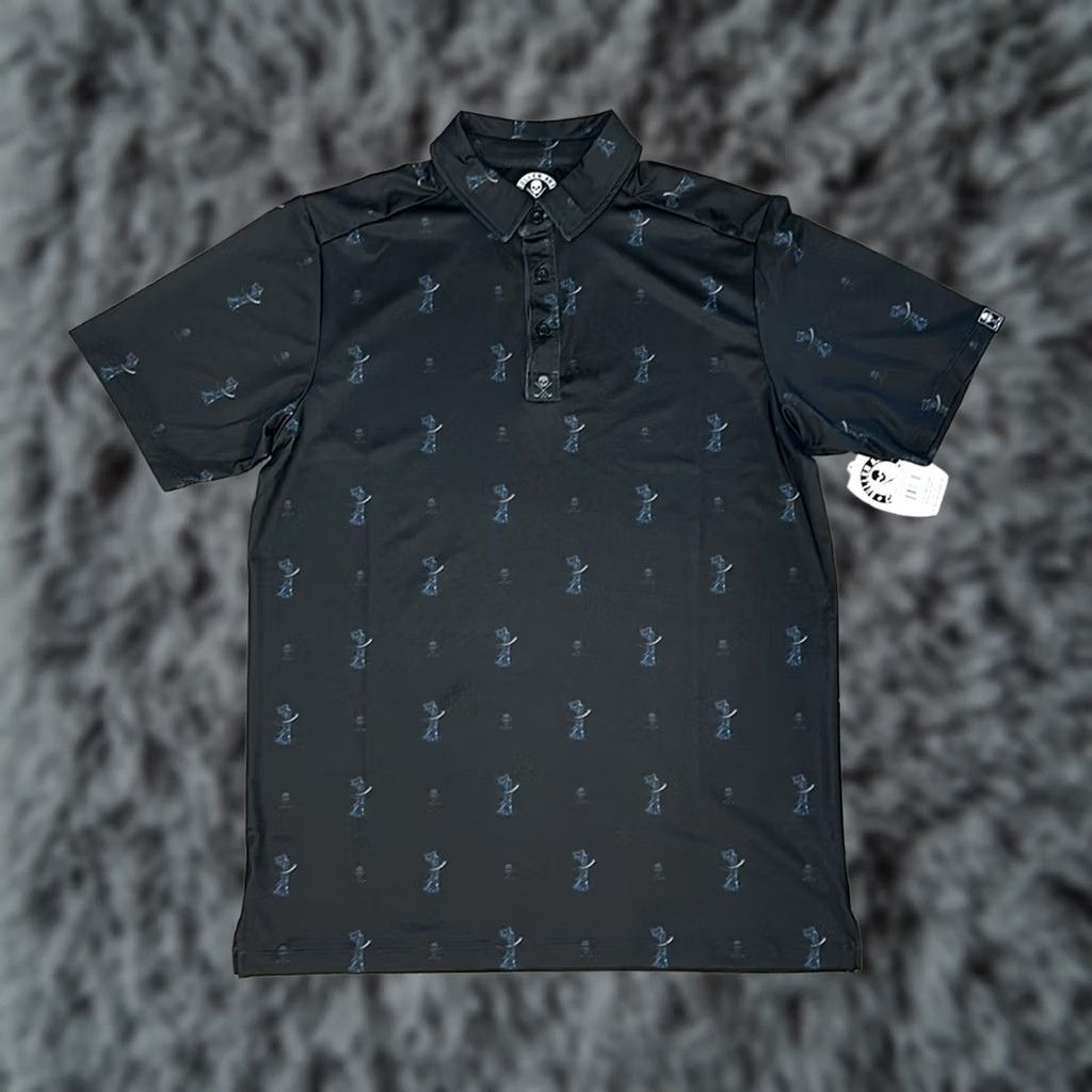 Vintage Sullen Art Collective Teed Off Skull Grim Reaper Golf Polo - Small Mens Black Polo Shirt Size US S / EU 44-46 / 1 - 1 Thumbnail