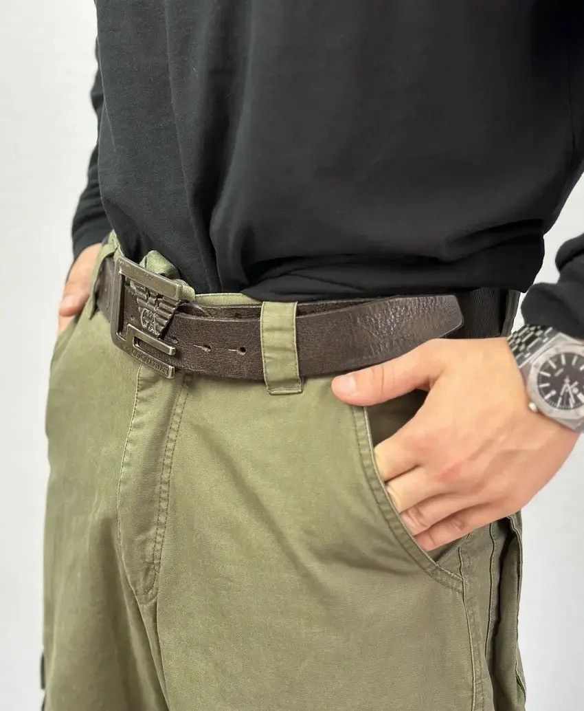 Giorgio Armani × Vintage Vintage Belts Y2K Giorgio Armani leather belt Japanese Size ONE SIZE - 4 Thumbnail