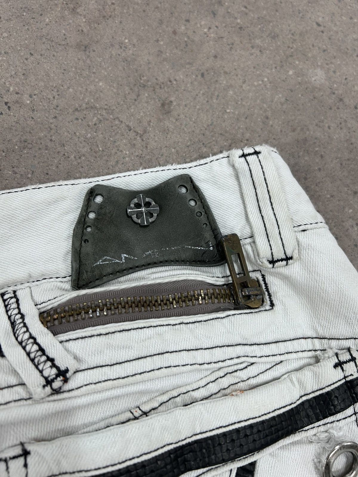 Other Vintage Crazy Hedi Slimane Style Biker Motorcycle Jeans Size US 30 / EU 46 - 8 Thumbnail