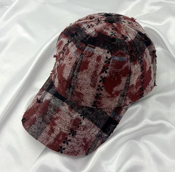 Japanese Brand Streetwear retro punk vintage distressed raw plaid check cap Size ONE SIZE - 4 Thumbnail
