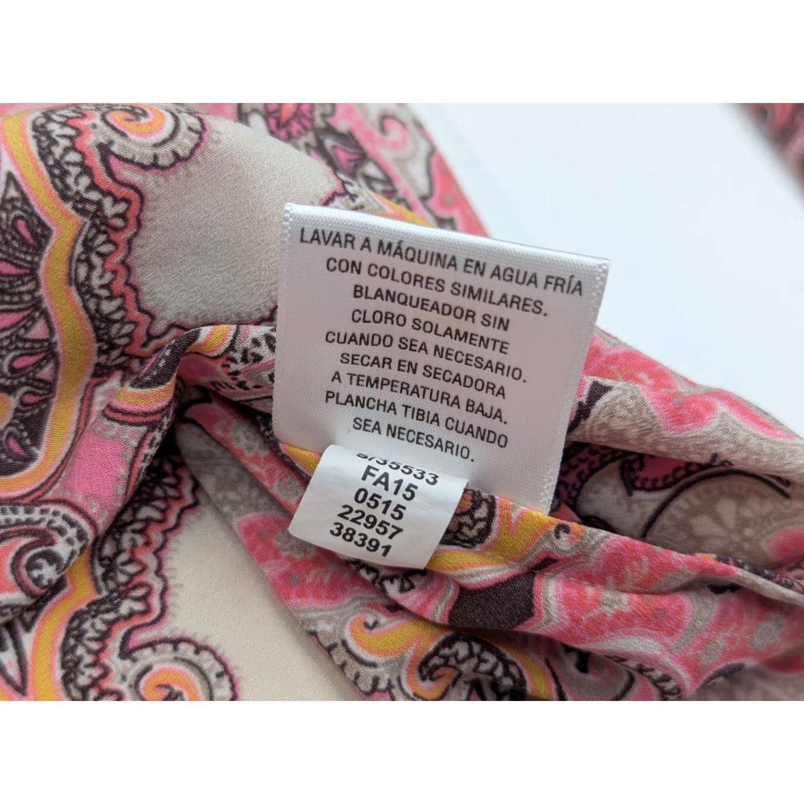 Charter Club Charter Club Pink Paisley Pattern Button-Up Shirt Women S Long Sleeve V-Neck Colorful Patterned Button Size S / US 4 / IT 40 - 4 Thumbnail
