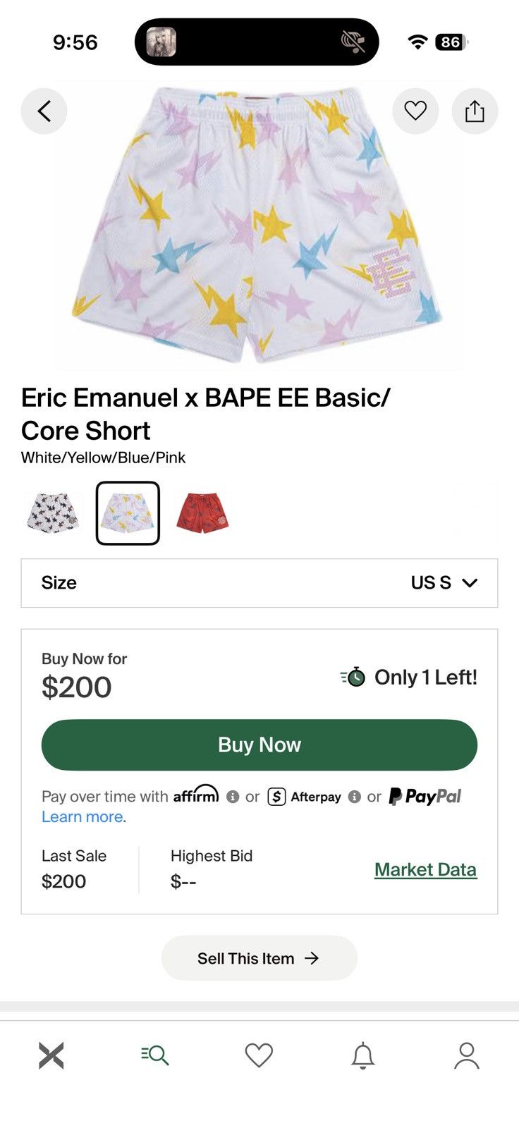 Eric Emanuel x Bape EE Basic/Core short