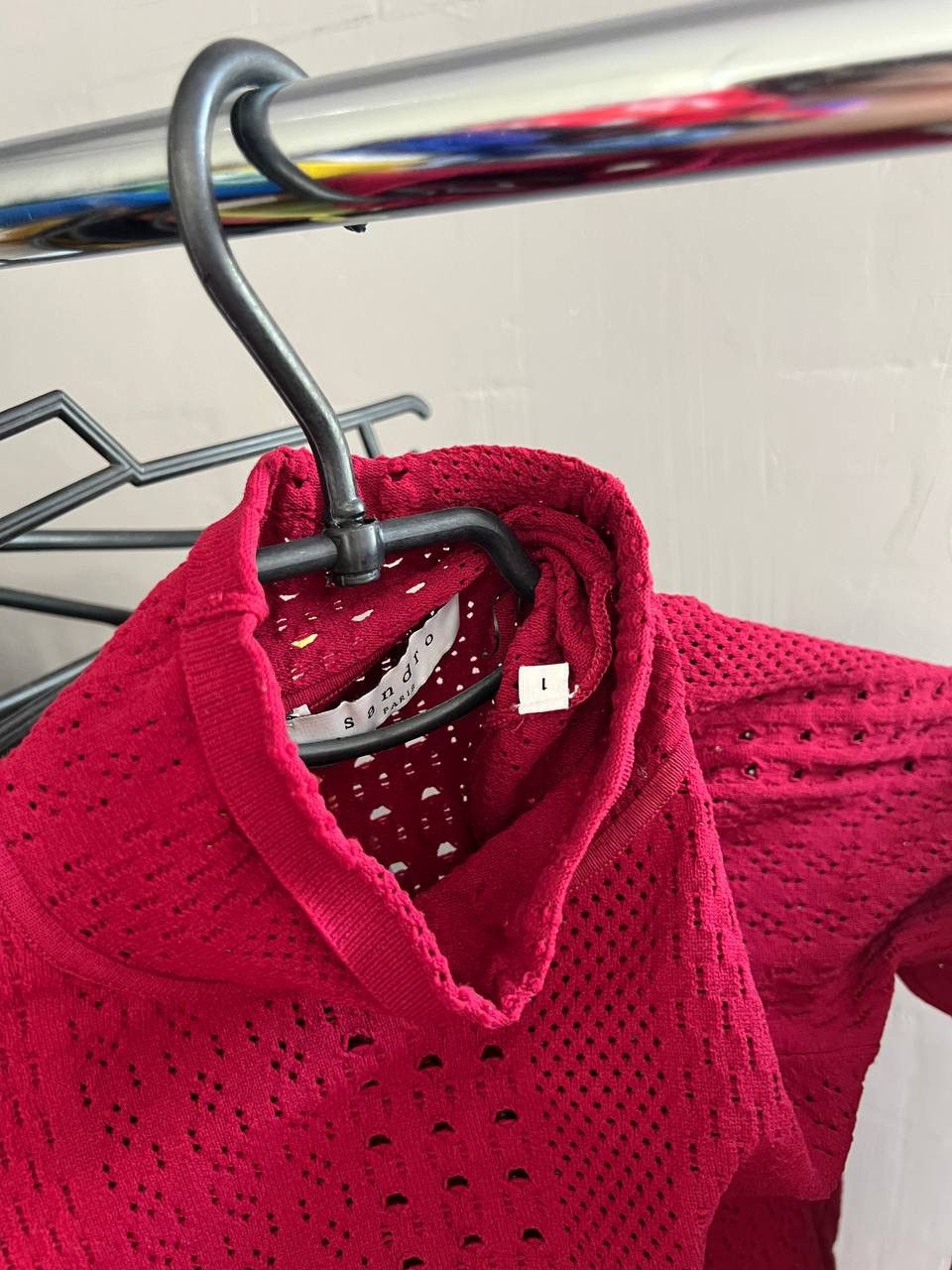 Sandro Sandro Knitted Crop Top Burgundy Size M (1) Size M / US 6-8 / IT 42-44 - 5 Thumbnail