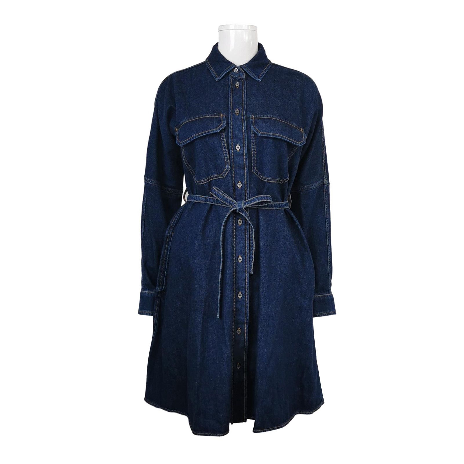 Weekend Max Mara Weekend MaxMara Denim Collared Belted Shirt Dress Size XXS / US 00 / IT 34 - 1 Thumbnail