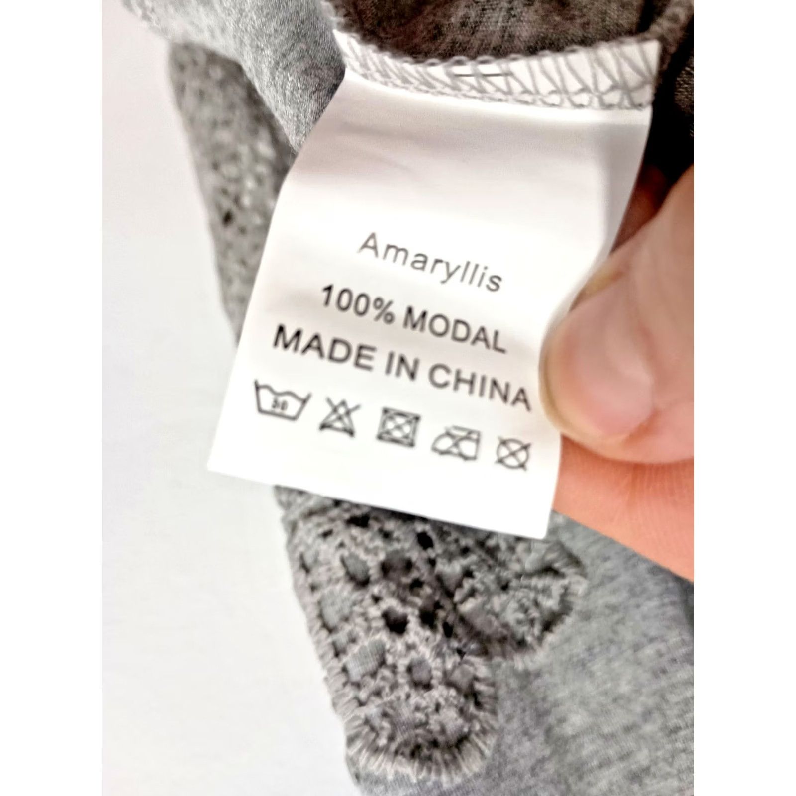 Vintage Amaryllis Womens Henley Top Large Gray Crochet Long Sleeve BOHO Casual Peasant T-Shirt Regular Womens L Gray Crochet Henley Long Sleeve Bohemian Size L / US 10 / IT 46 - 6 Thumbnail