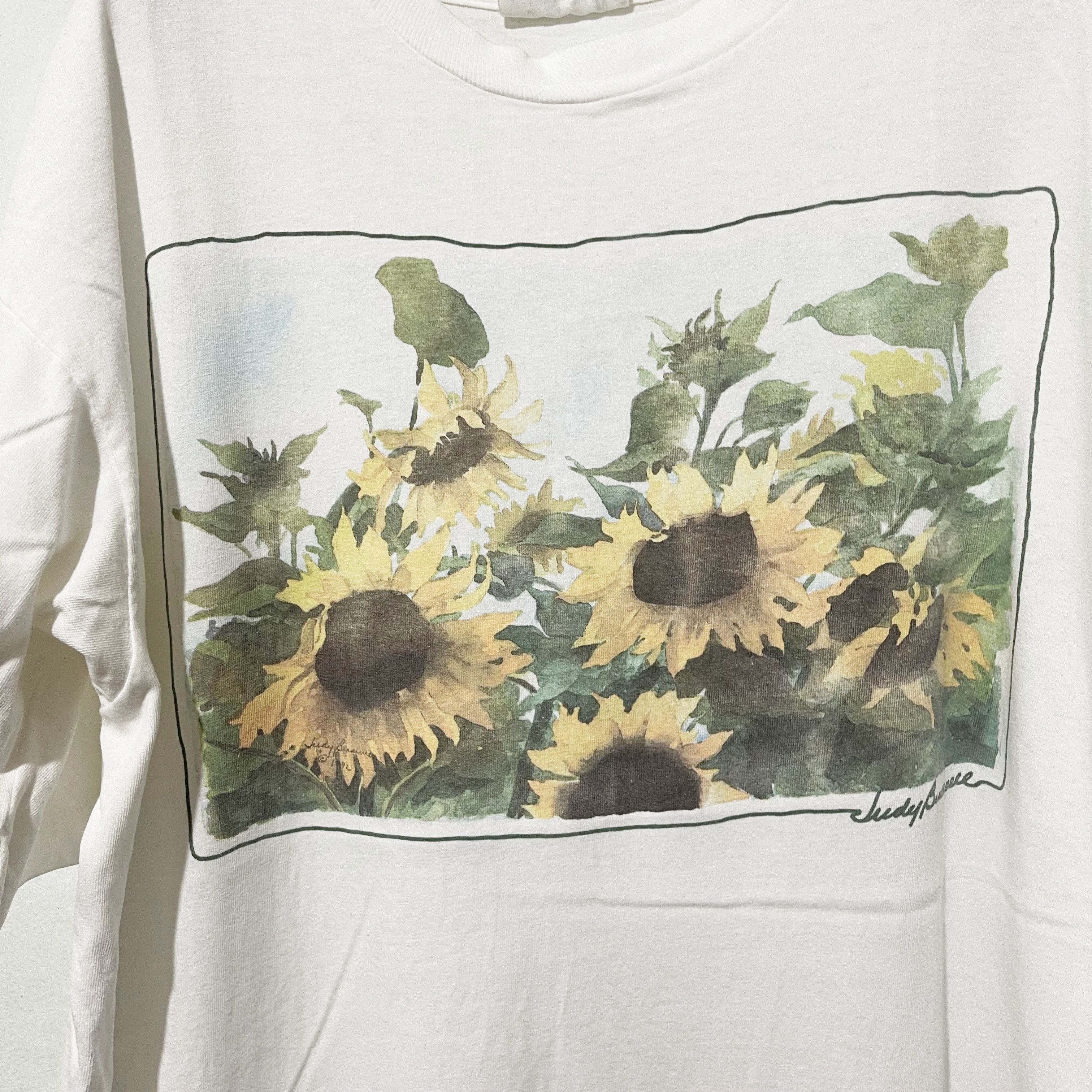Vintage Vintage 90s Sunflower T-Shirt Size US XL / EU 56 / 4 - 2 Thumbnail