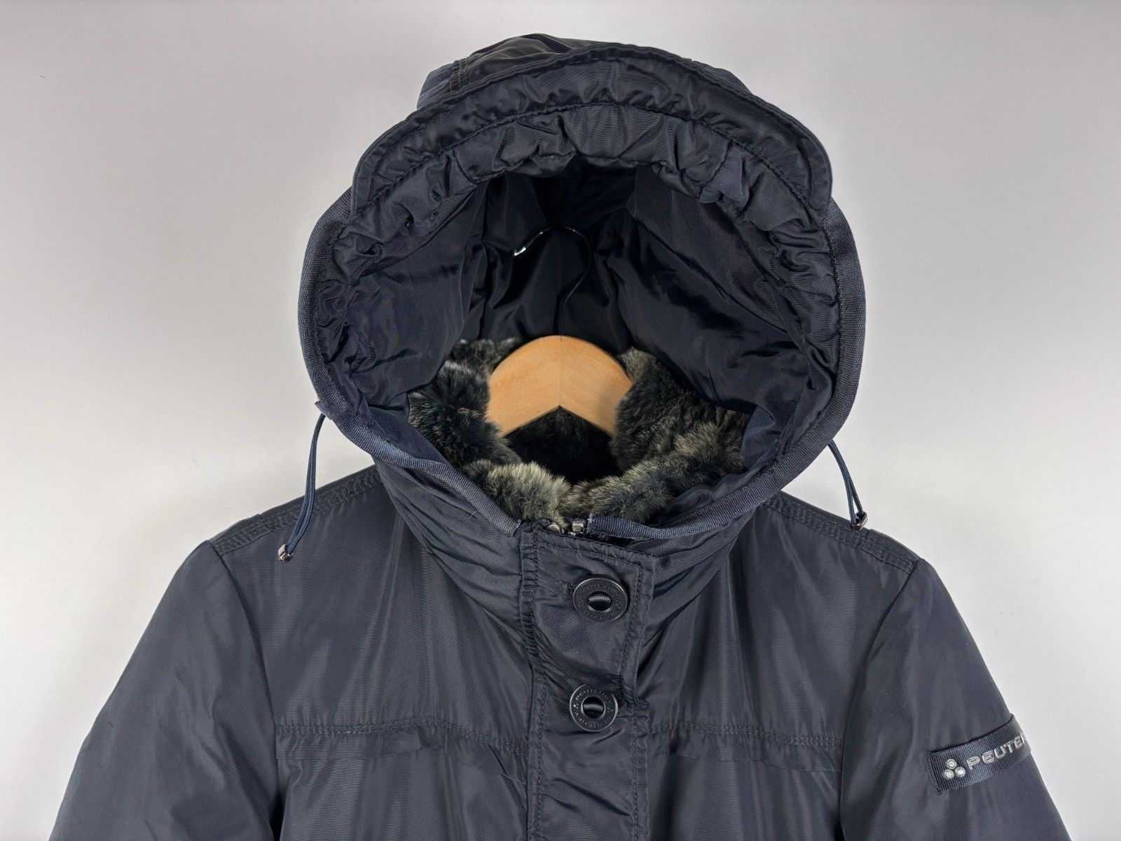 Peuterey Womens Peuterey Down Hooded Parka Jacket Navy Blue Size 42 Size S / US 4 / IT 40 - 3 Thumbnail