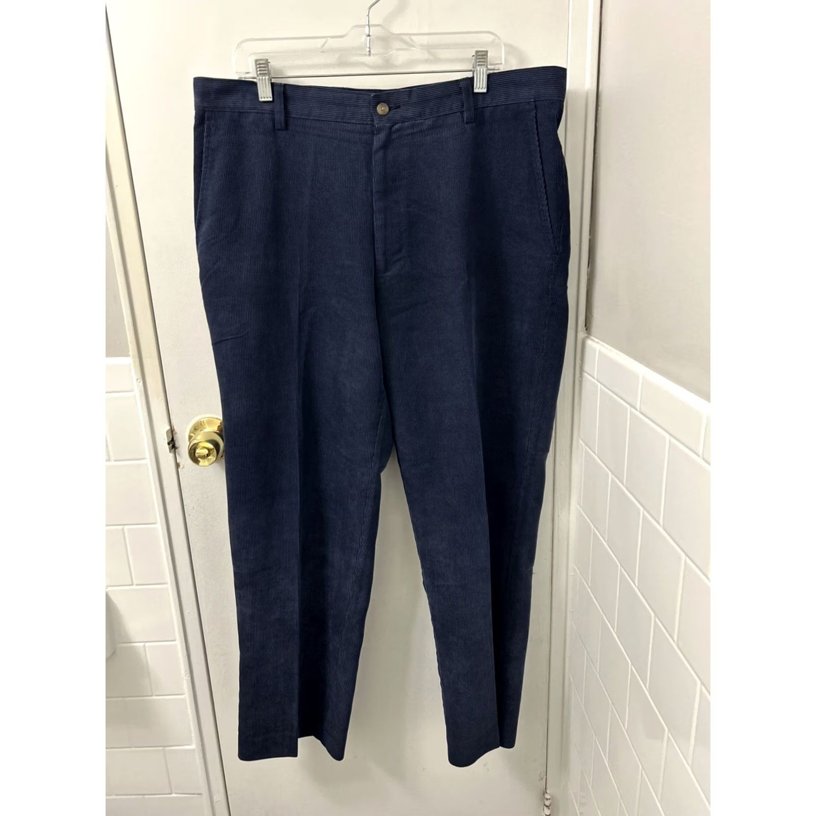 Footjoy FootJoy Pants Mens 38x30 Blue Corduroy Flat Front Straight Leg Trousers, 5-Pocket, Logo Accents, Classic Fit, 90s Preppy Size US 38 / EU 54 - 2 Thumbnail