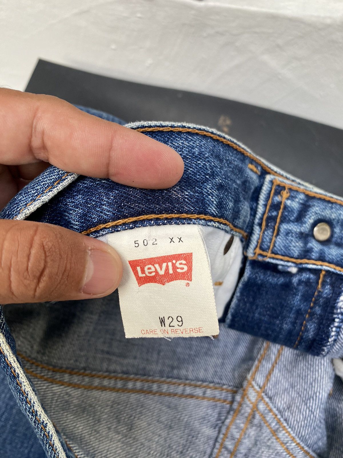 Levi's × Levi's Vintage Clothing × Vintage size 29x31.5 levi's 502xx redline big E denime Size US 29 - 4 Thumbnail