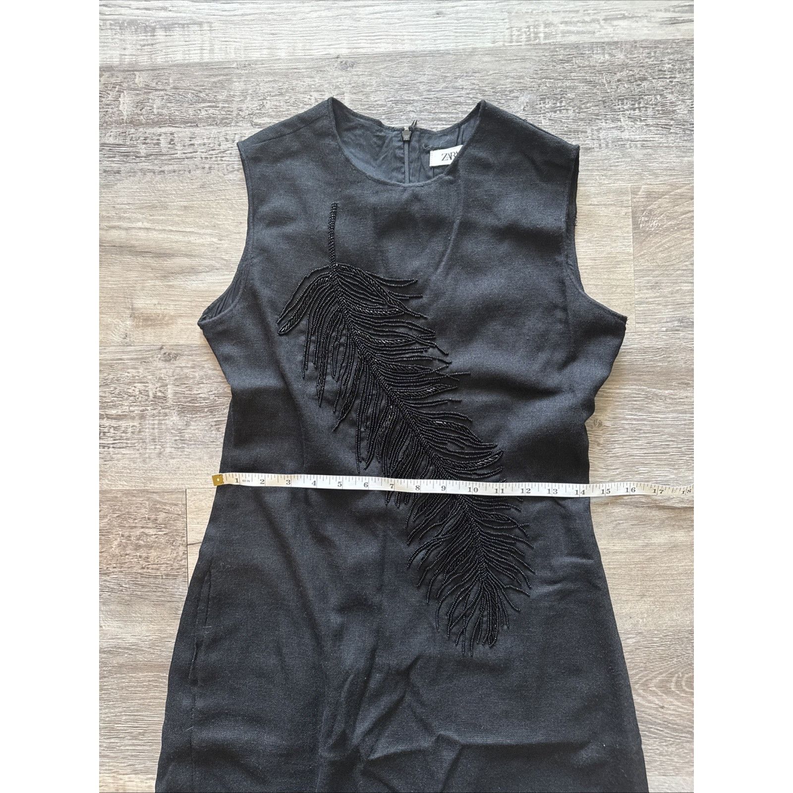 Zara ZARA WOMAN SLEEVELESS EMBROIDERED MIDI DRESS BLACK NEW Size S / US 4 / IT 40 - 5 Thumbnail