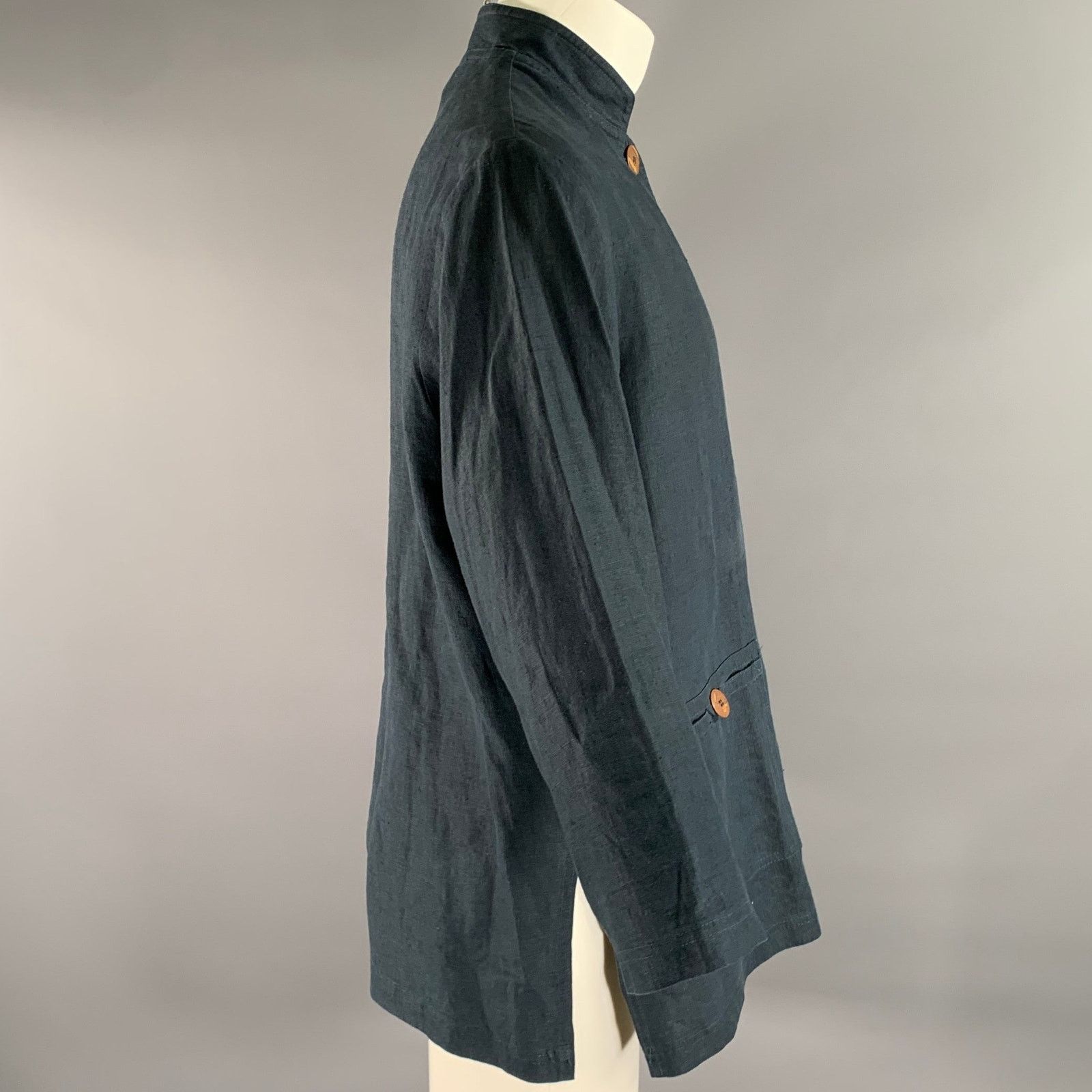 Other DAVID DART Size M Navy Heather Nehru Collar Shirt Jacket Size M / US 6-8 / IT 42-44 - 3 Thumbnail